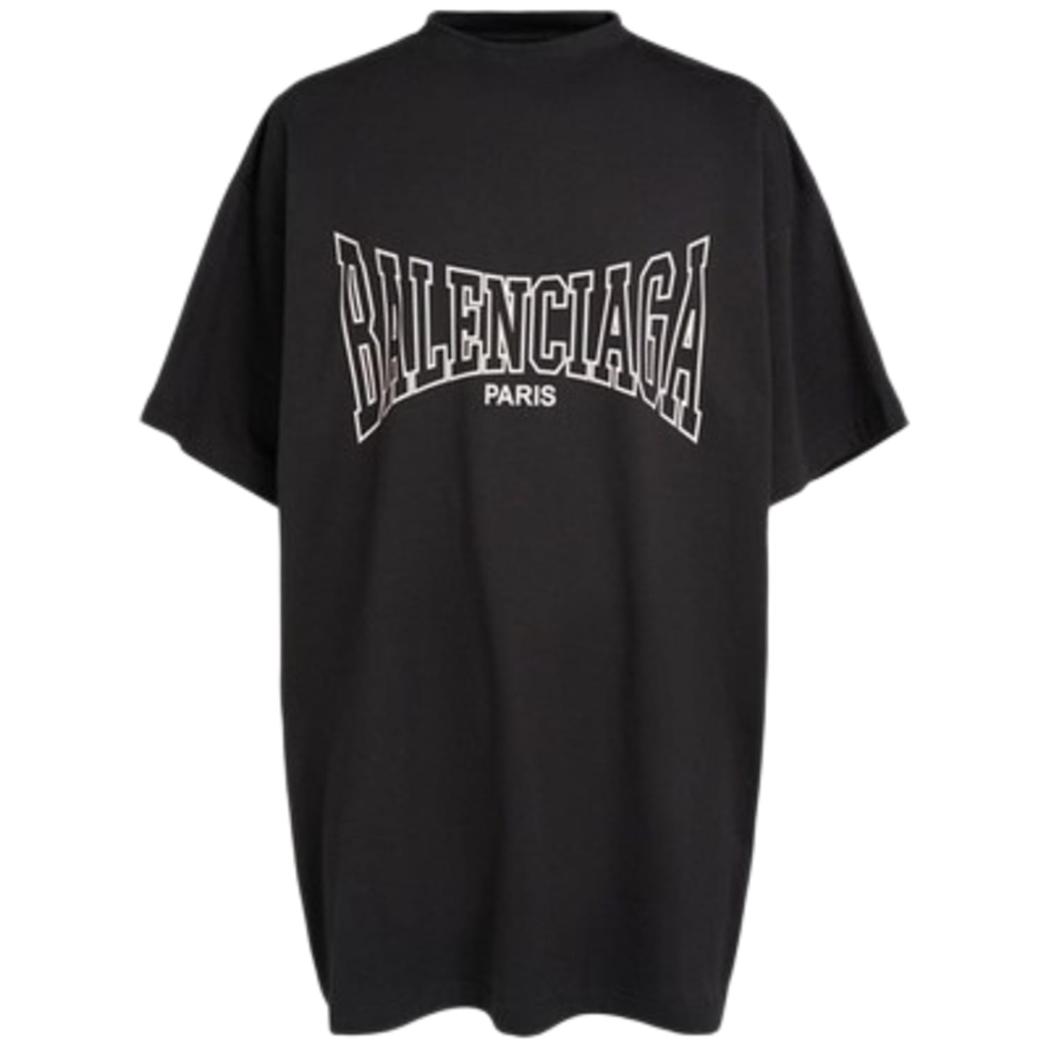 Balenciaga Men's Oversized Logo T-Shirt in Washed Black/Black