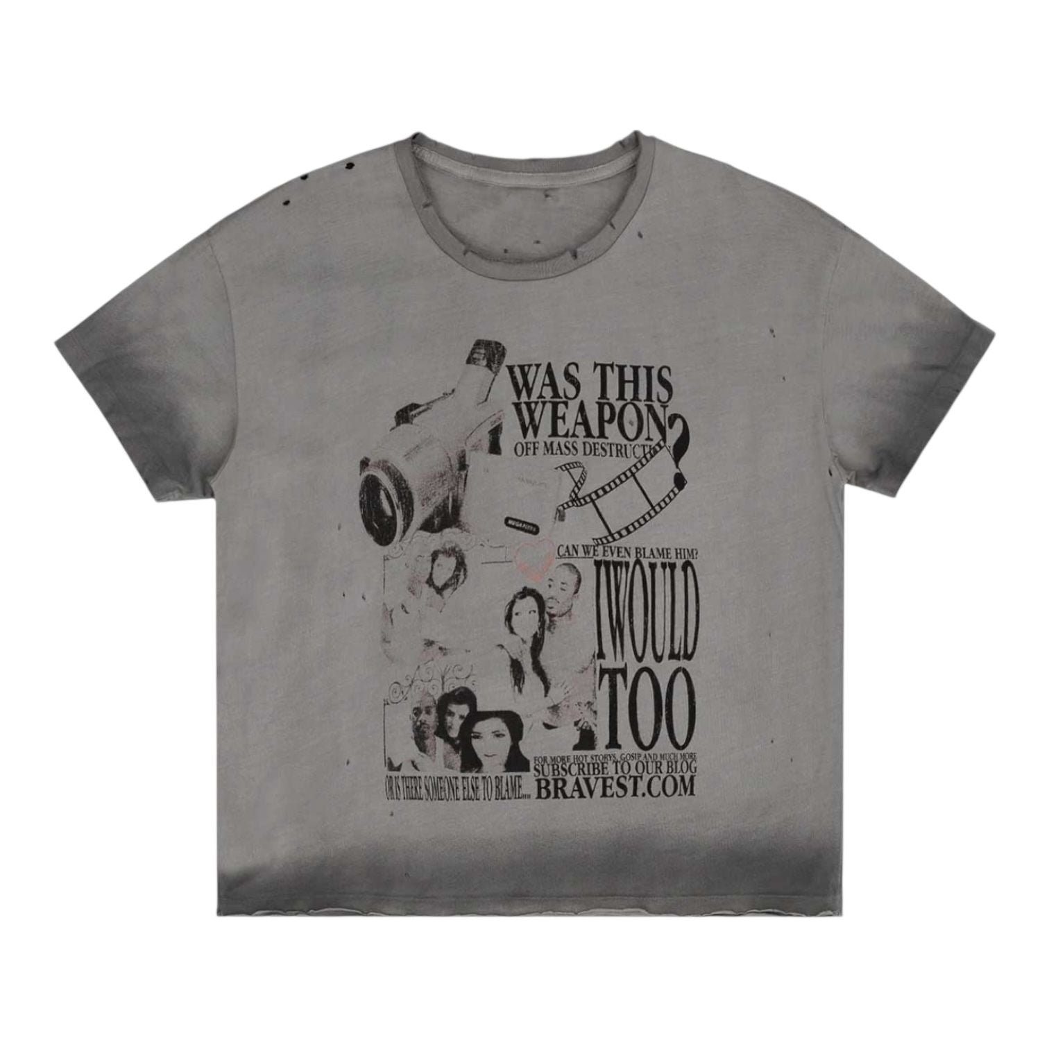 Bravest Studios Camcorder Vintage T-Shirt Grey