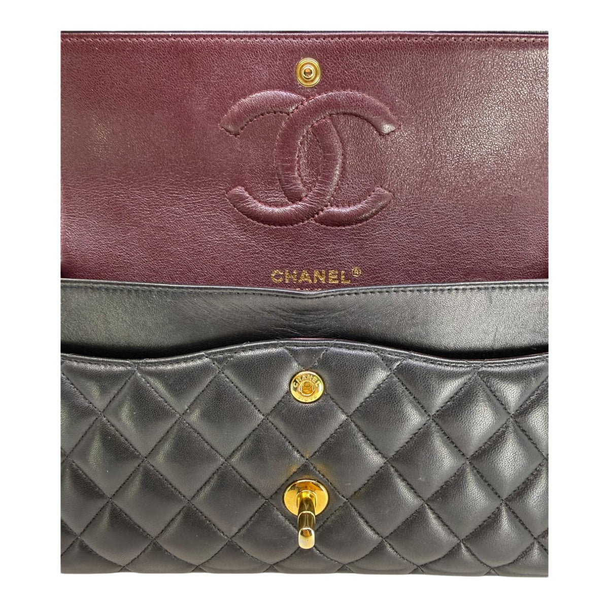 Chanel Classic Medium Quilted Double Flap Bag Black/Gold