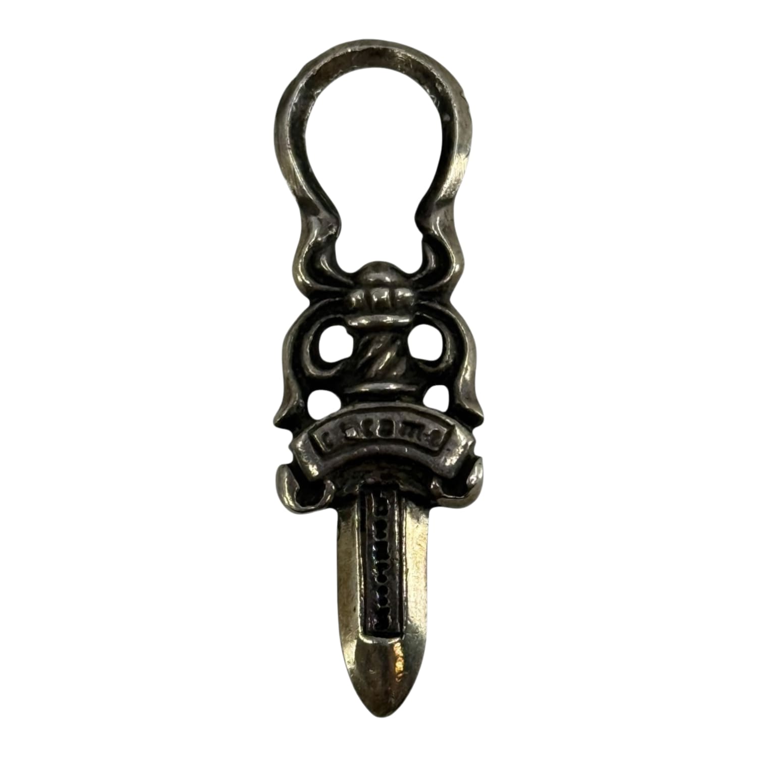 Chrome Hearts Silver Dagger Zip Pendant (Round)