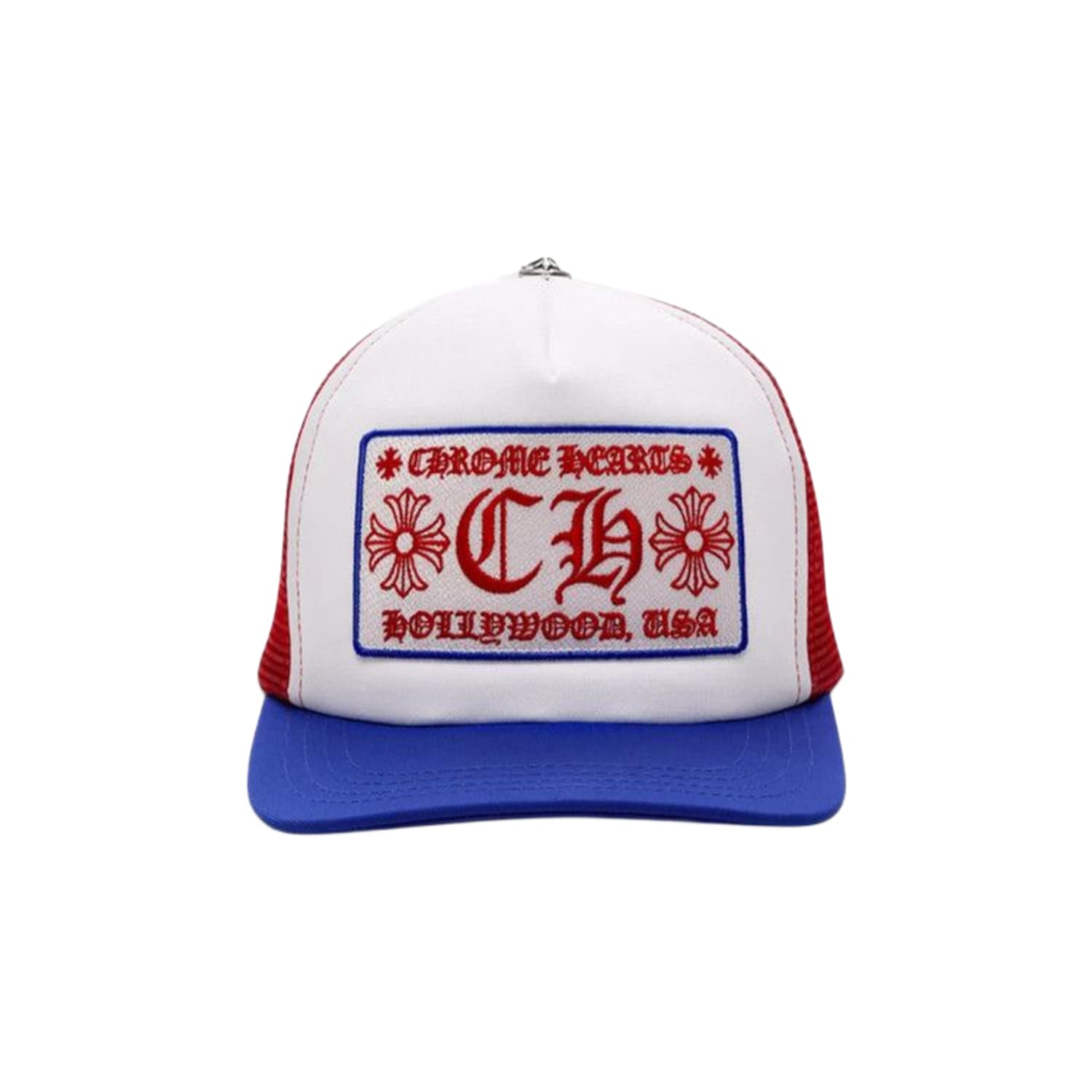 Chrome Hearts Hollywood USA Trucker Hat Blue/White/Red