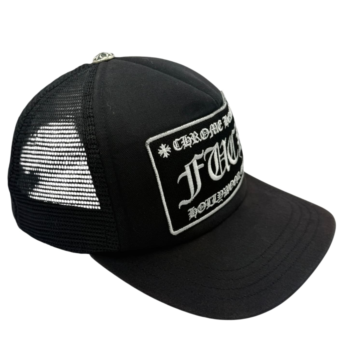 Chrome Hearts FUCK Hollywood Trucker Hat Black/Black
