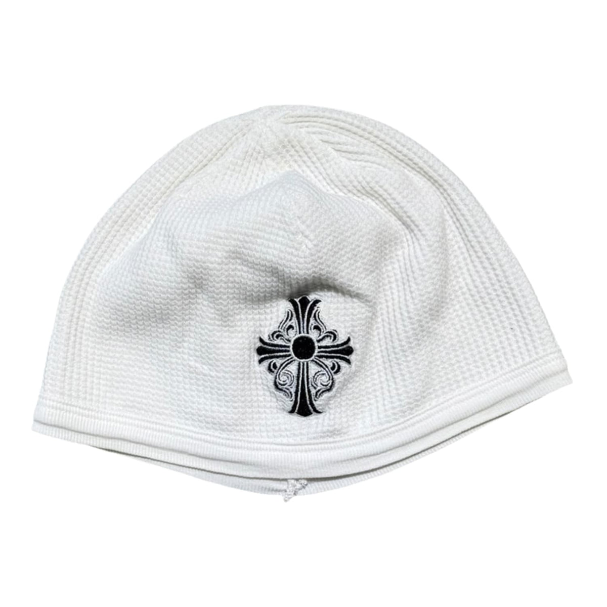 Chrome Hearts Vintage Floral Cross Thermal Beanie White
