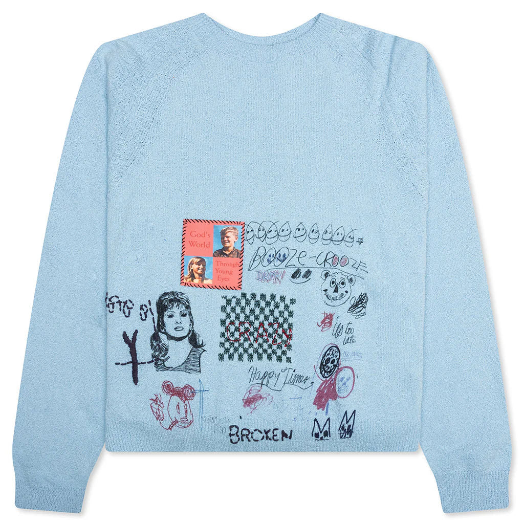 Paly Hollywood Booze Crooze Knit Sweater Baby Blue
