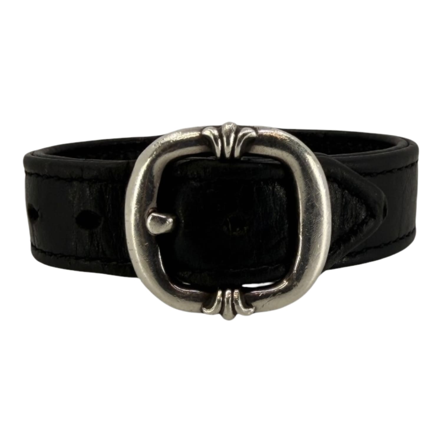 Chrome Hearts Gunslinger Leather Bracelet Black