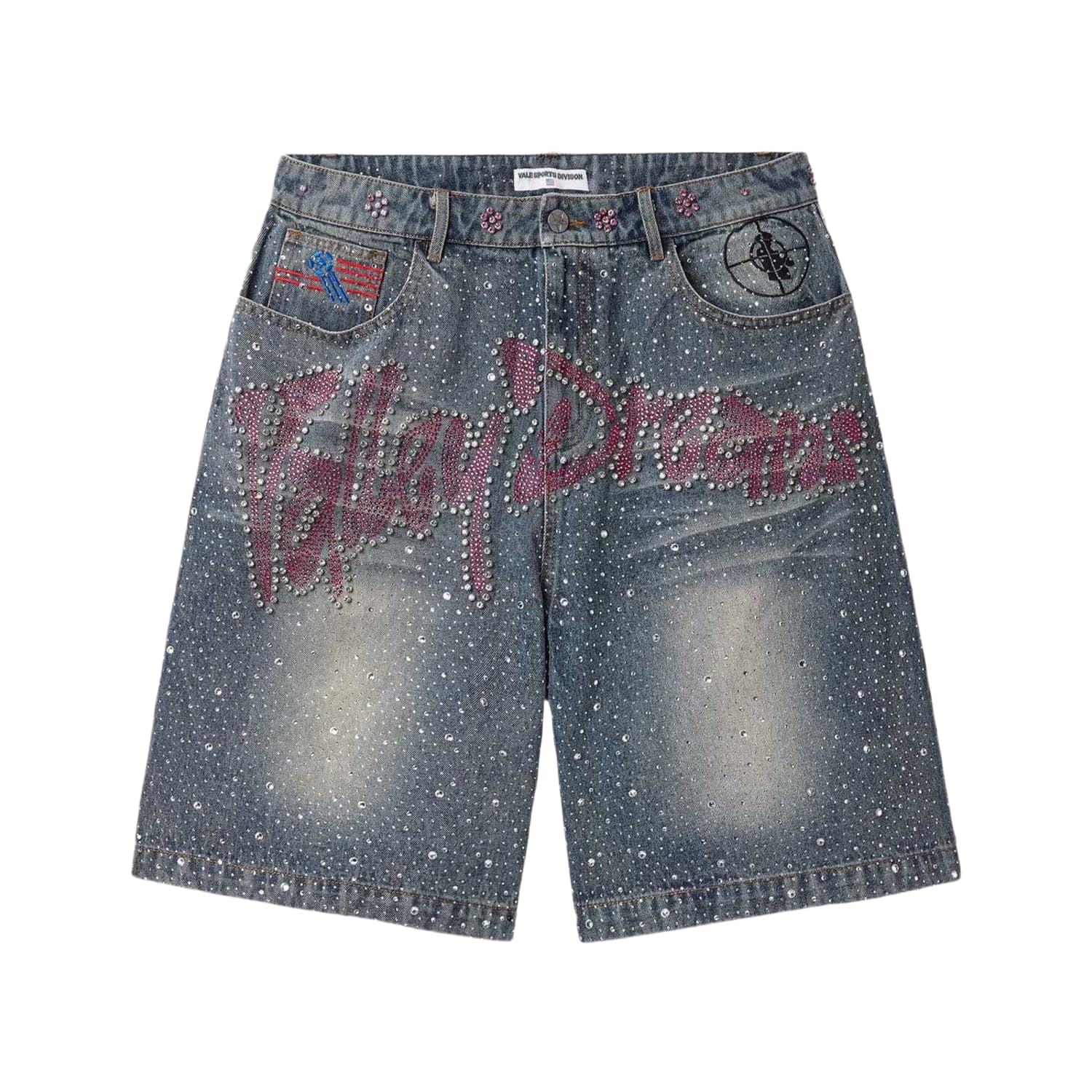 Vale Forever Iced Out Jean Shorts Blue