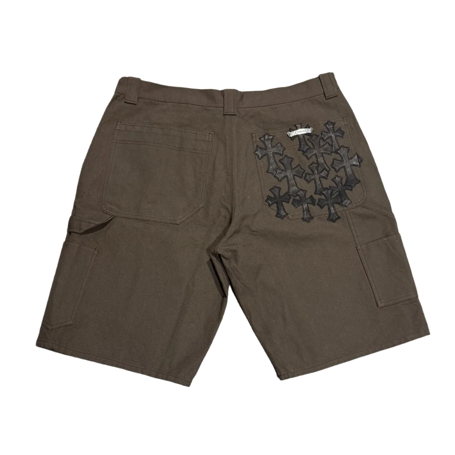 Chrome Hearts Cross Patch Double Knee Carpenter Shorts Brown