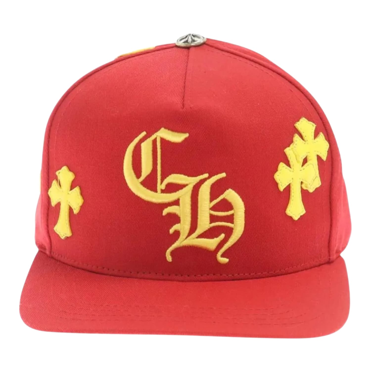 Chrome Hearts Cross Patch Hat Red Yellow