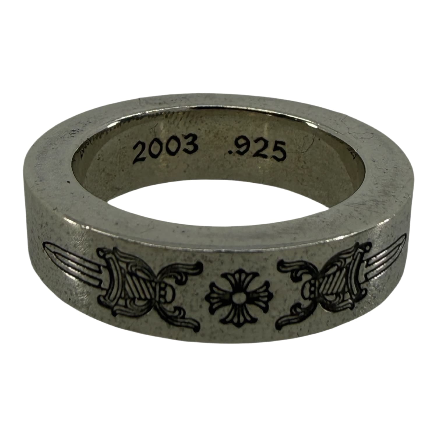 Chrome Hearts Silver Dagger Spacer Ring - US Size 7