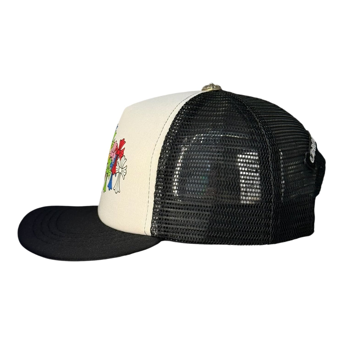 Chrome Hearts Multi Color Crosses Trucker Hat Black/White