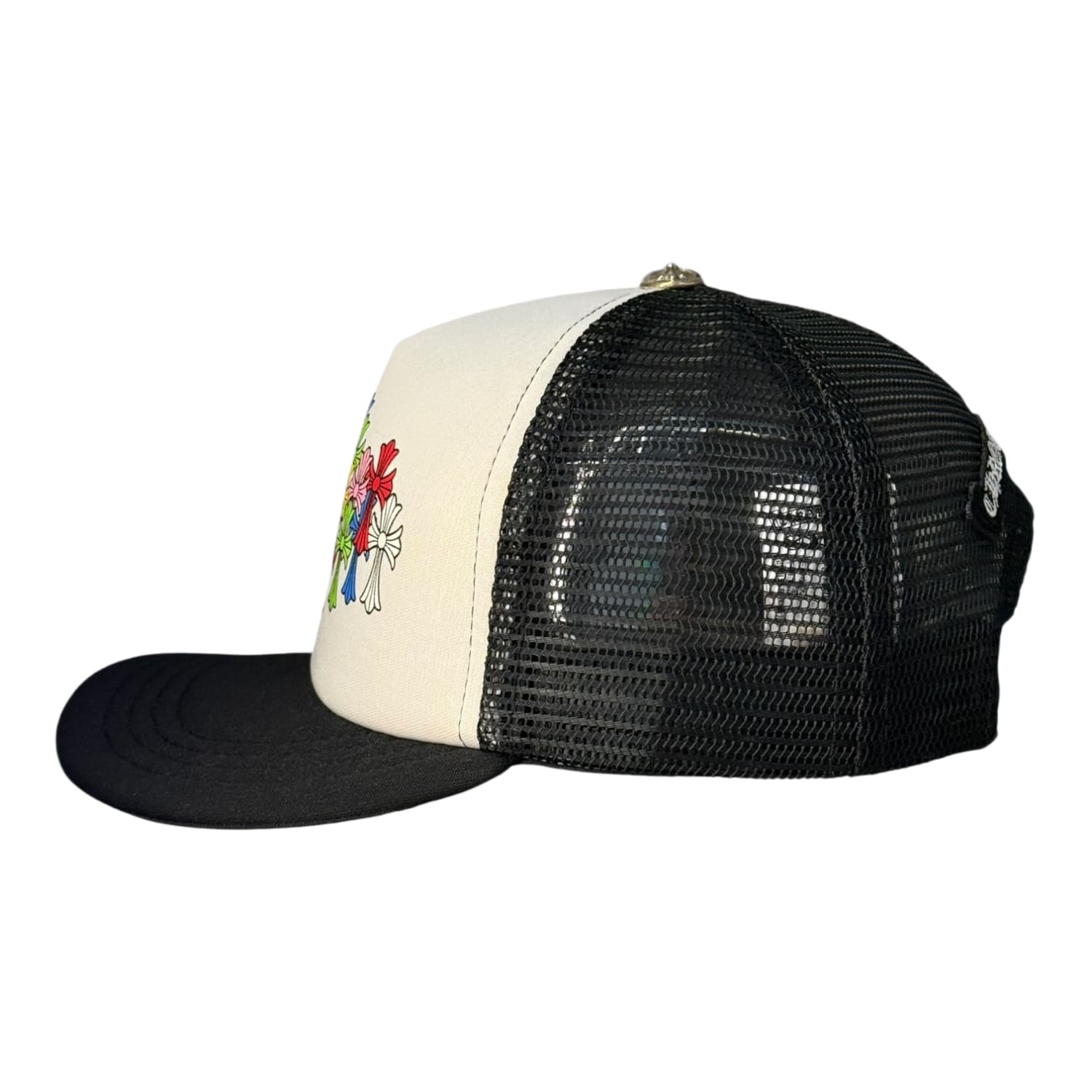 Chrome Hearts Multi Color Crosses Trucker Hat Black/White