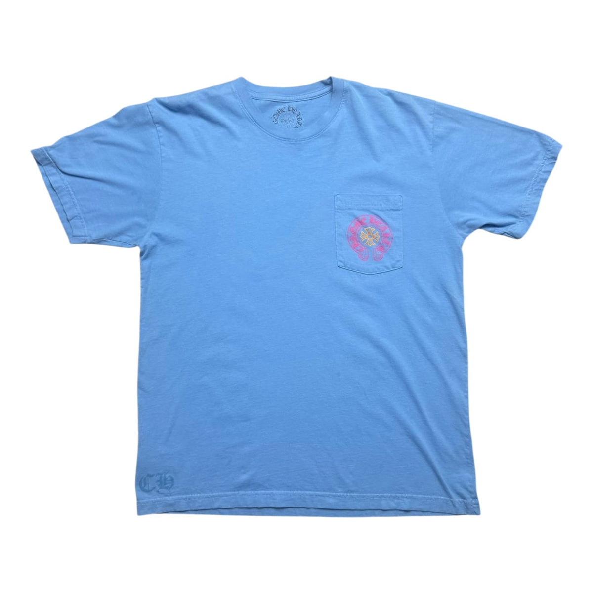 Chrome Hearts Miami Exclusive Horseshoe Blue Short Sleeve Tee