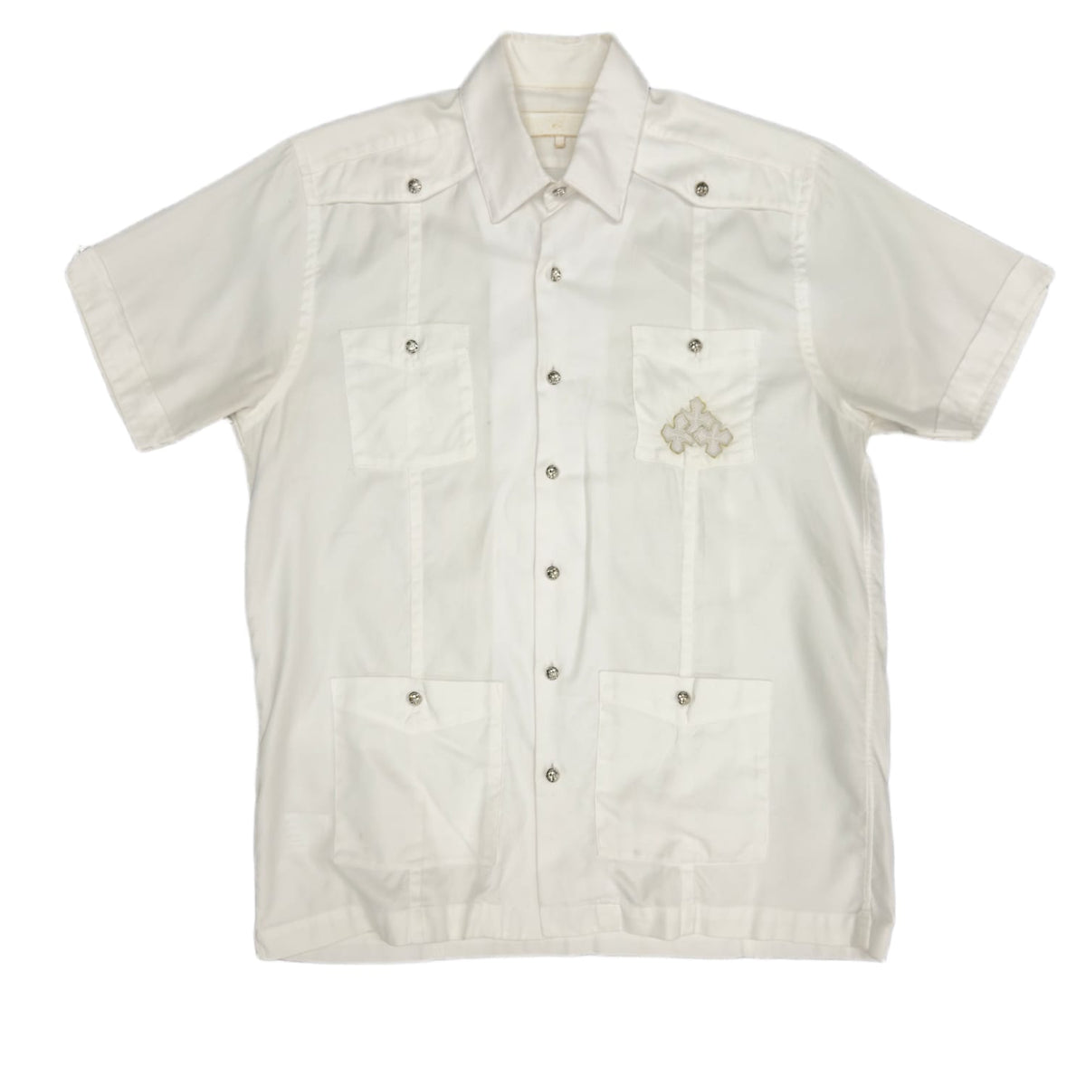 Chrome Hearts Multi Pocket Cuban Patch Short Sleeve Shirt White