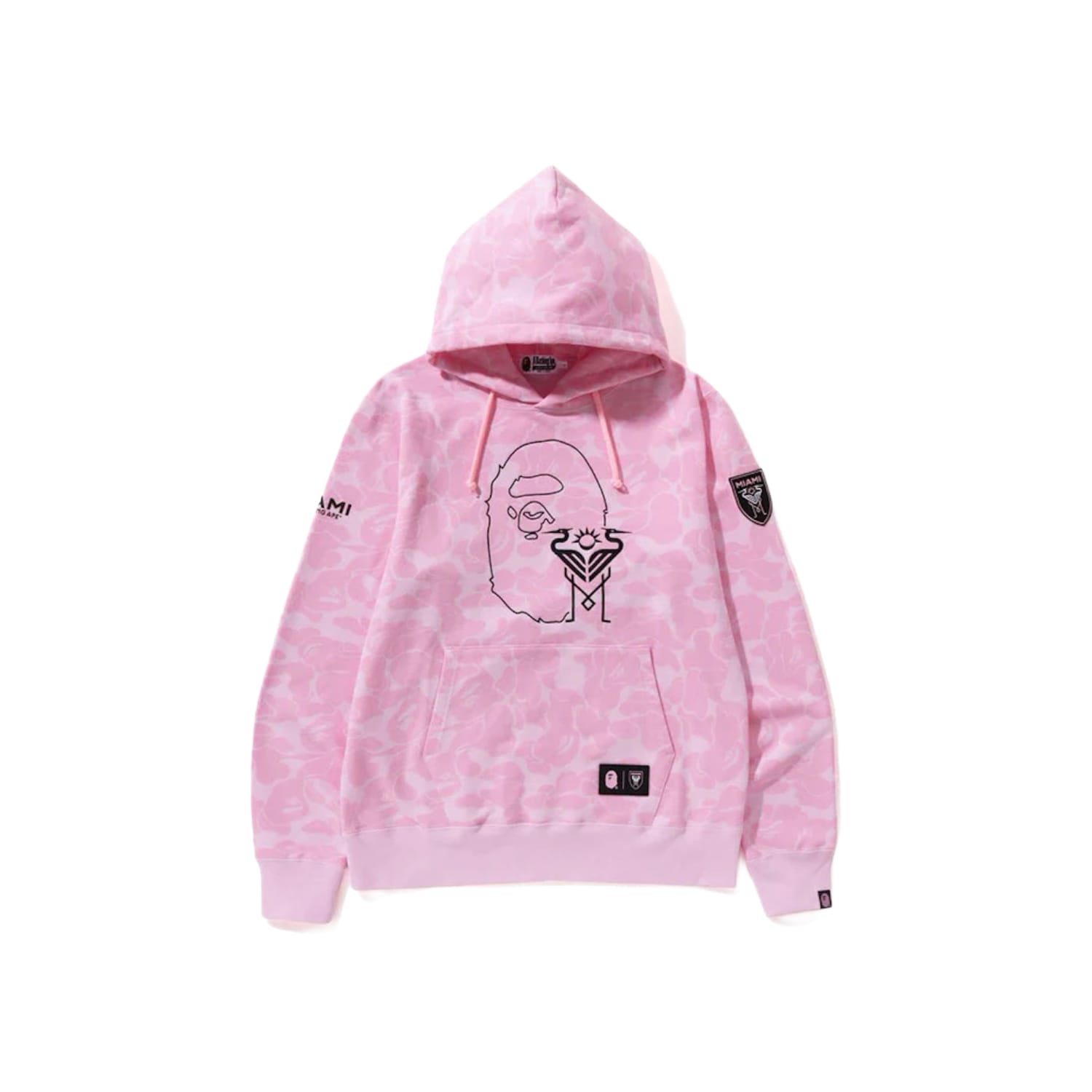BAPE x Inter Miami CF Camo Pullover Hoodie Pink