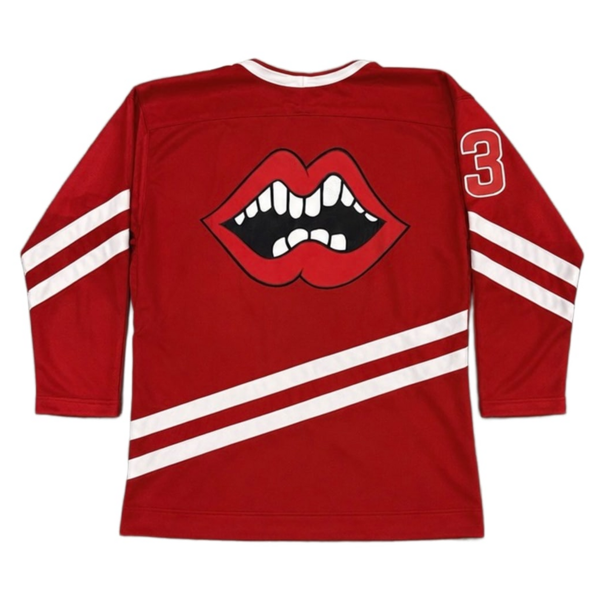 Chrome Hearts 33 Matty Boy Hockey Jersey LS Medium Red Chomper Mouth CH Logo