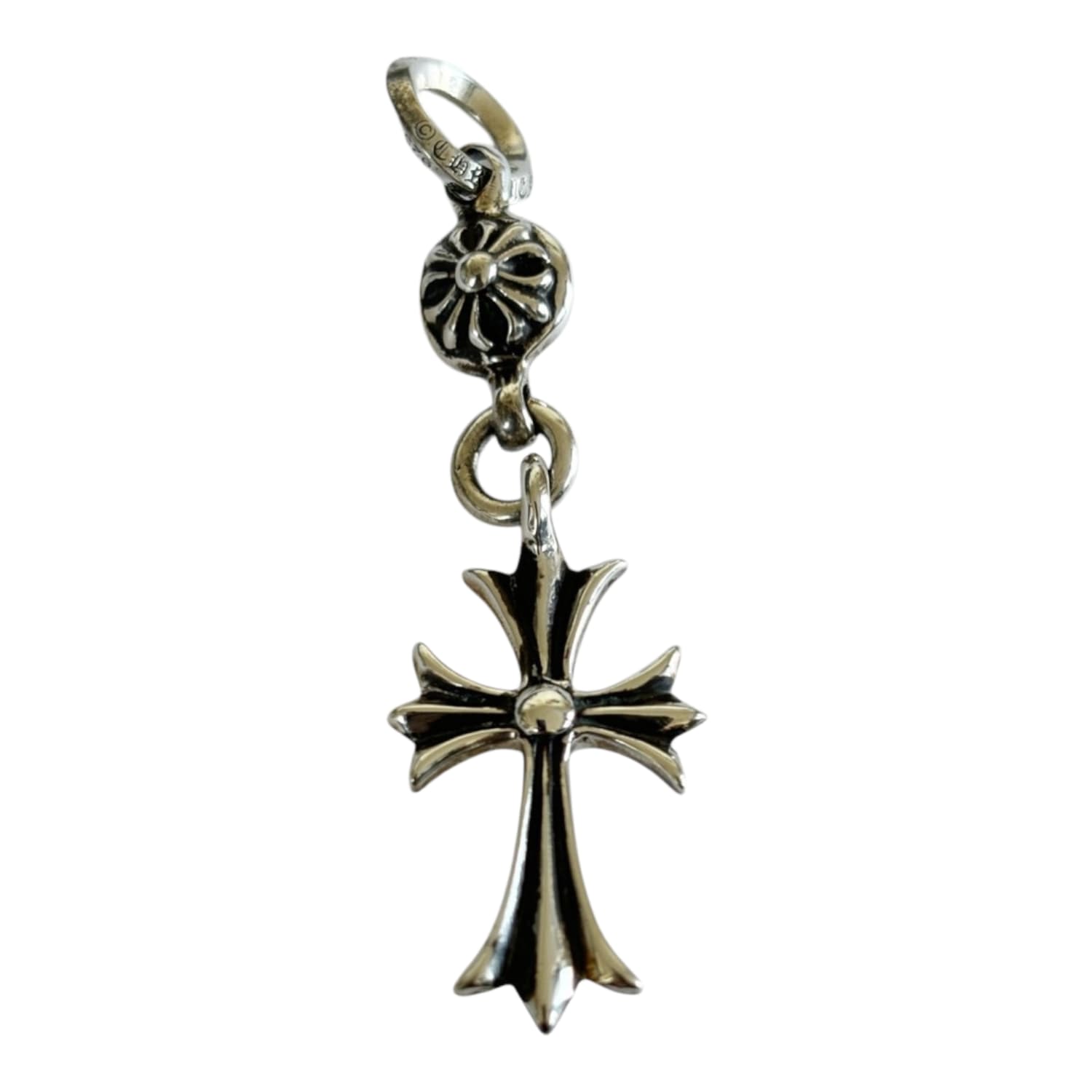 Chrome Hearts Tiny Cross Ball Charm Pendant Silver