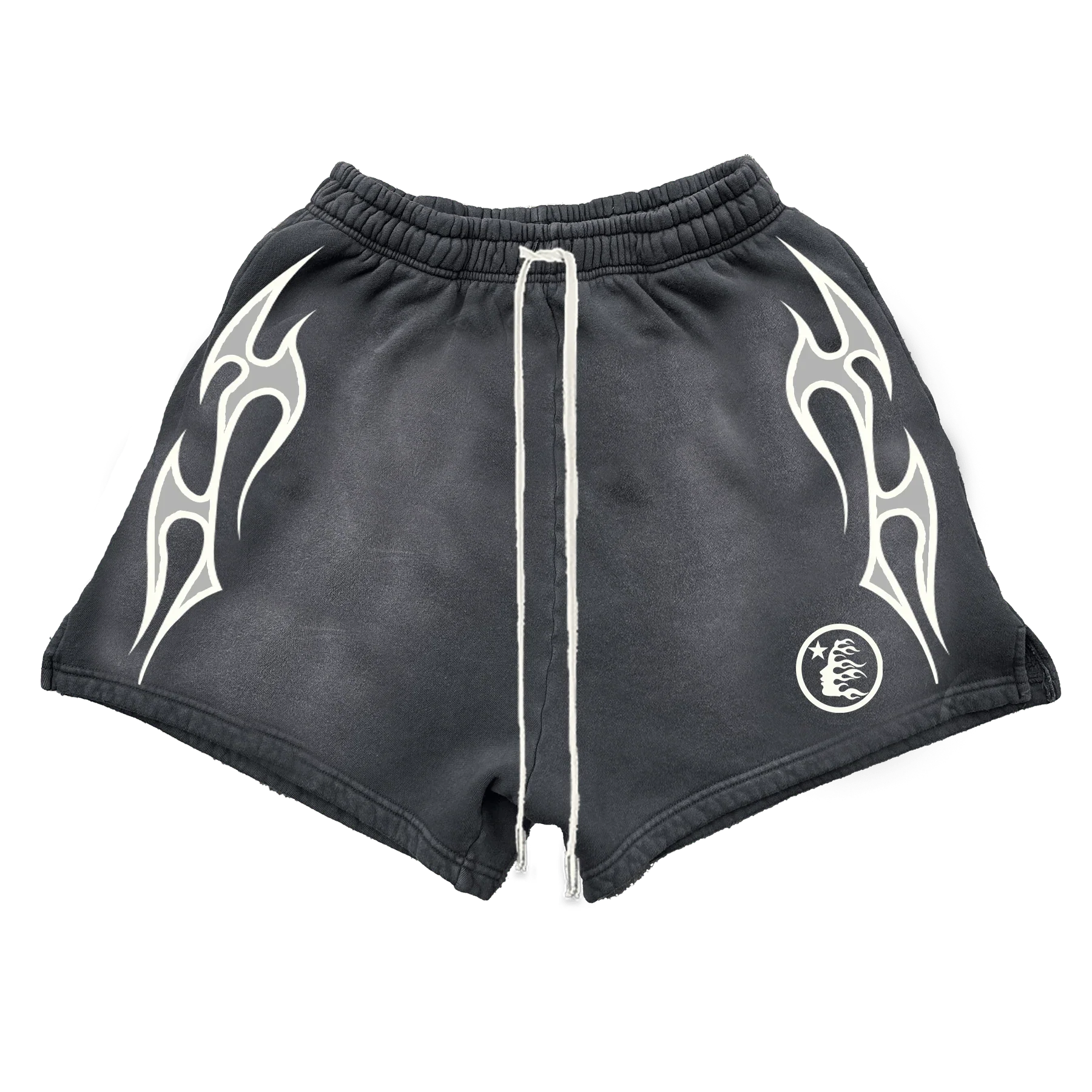Hellstar Capsule 10 Flame Shorts Washed Black