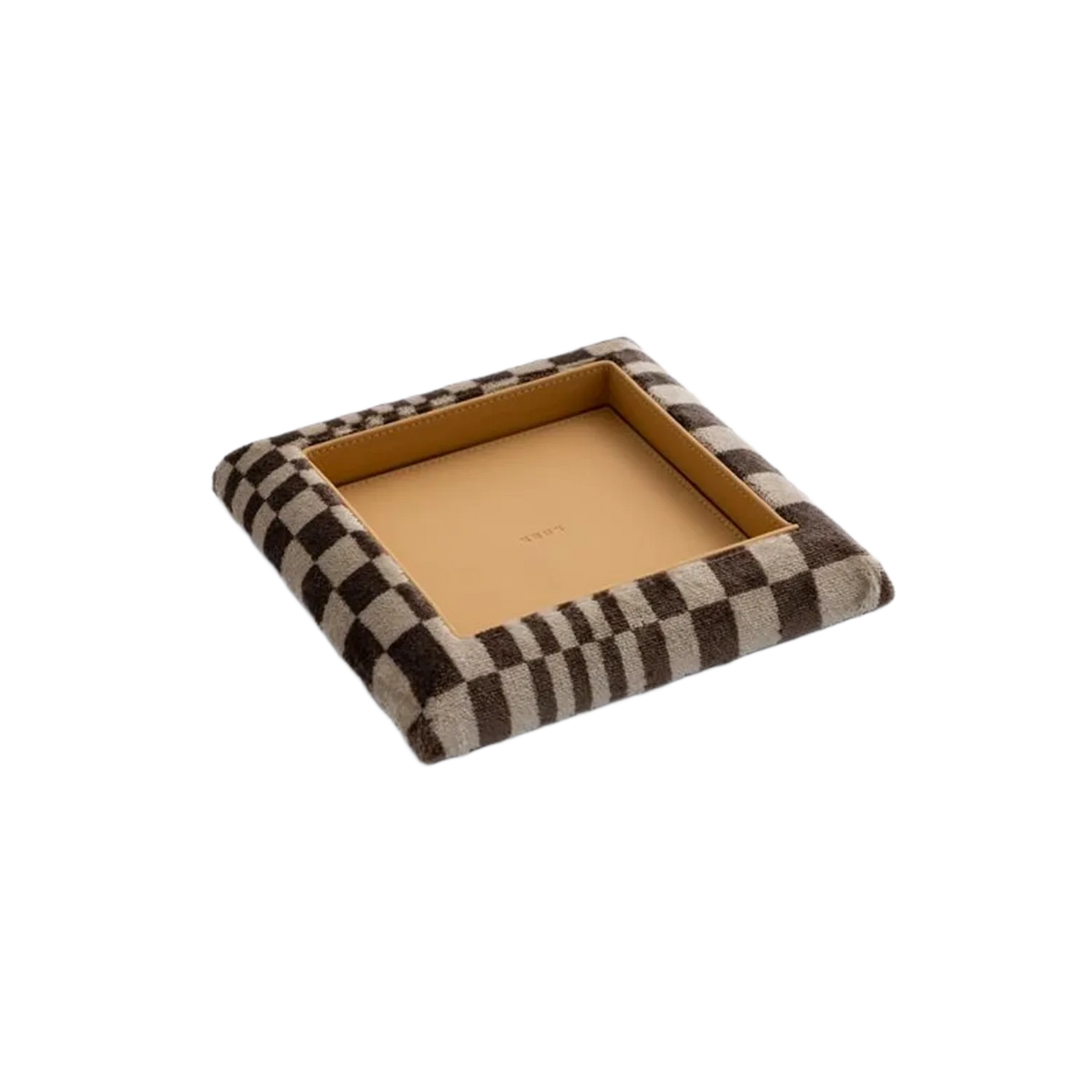 Kruk Mocha Pasha Checkered Leather Tray