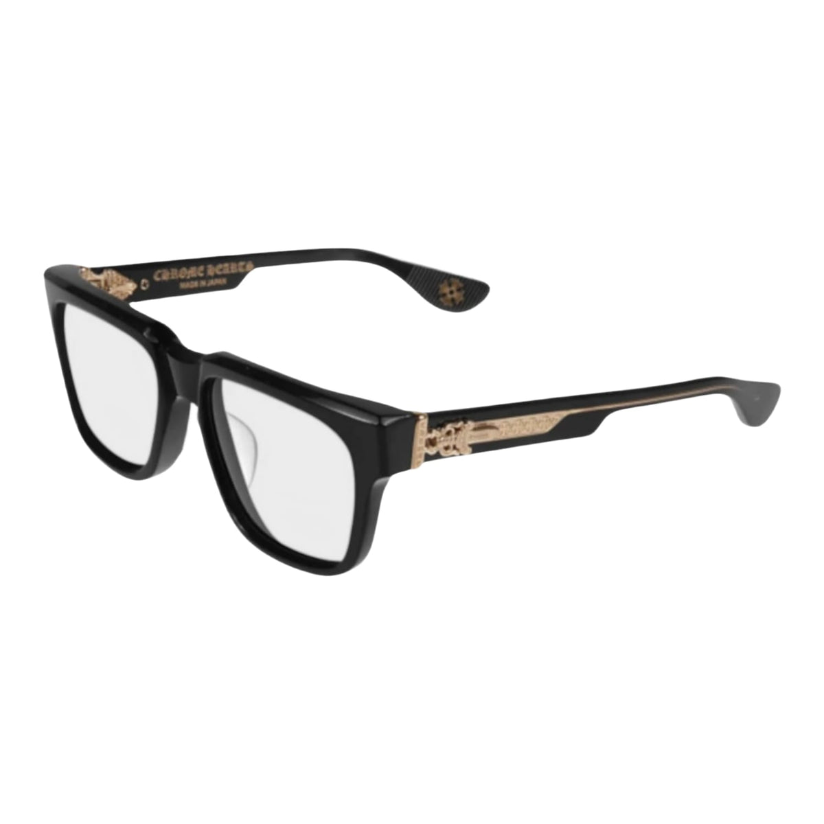 Chrome Hearts Box Officer Black/18k Gold Plated Glasses