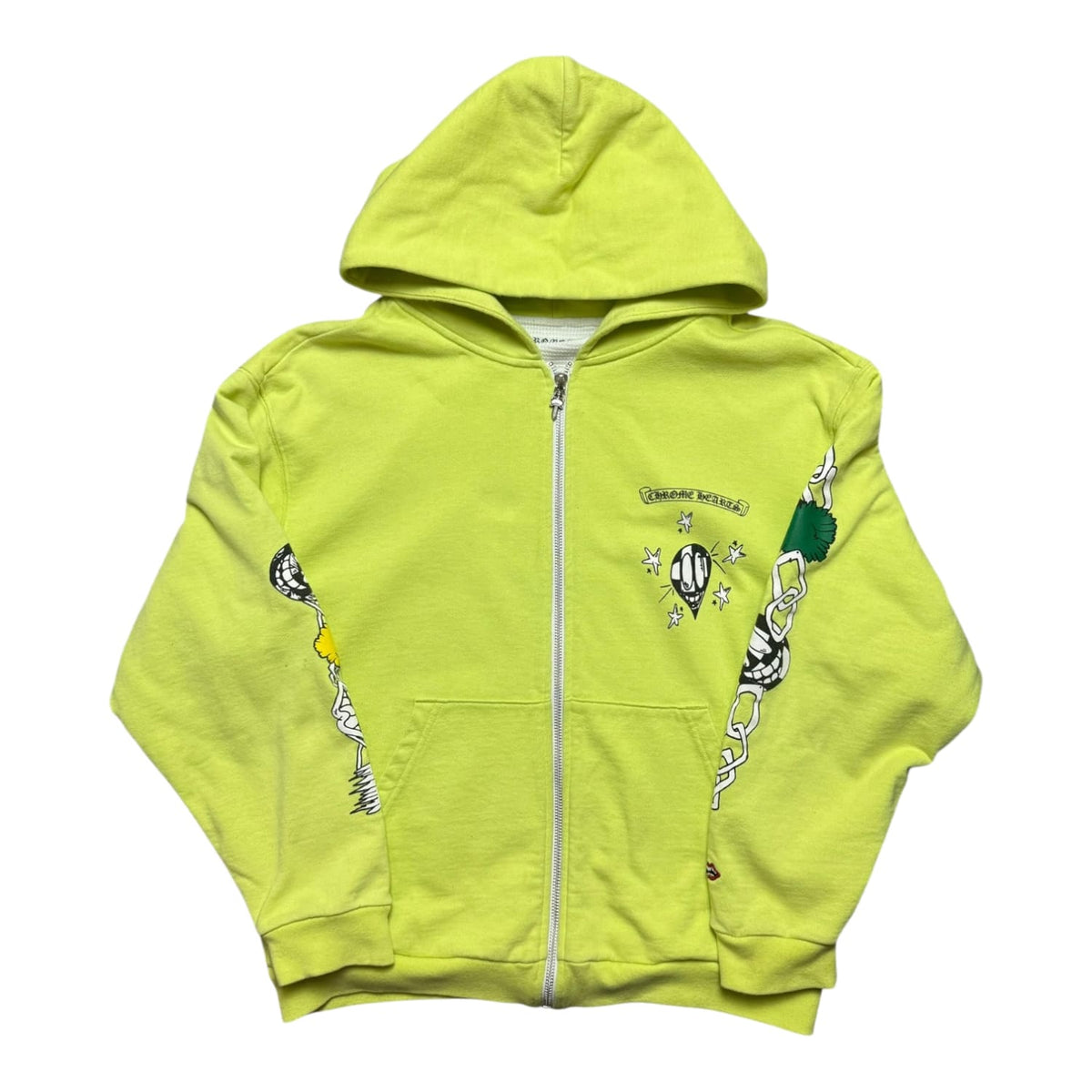 Chrome Hearts Matty Boy Link Thermal Hoodie Lime Green