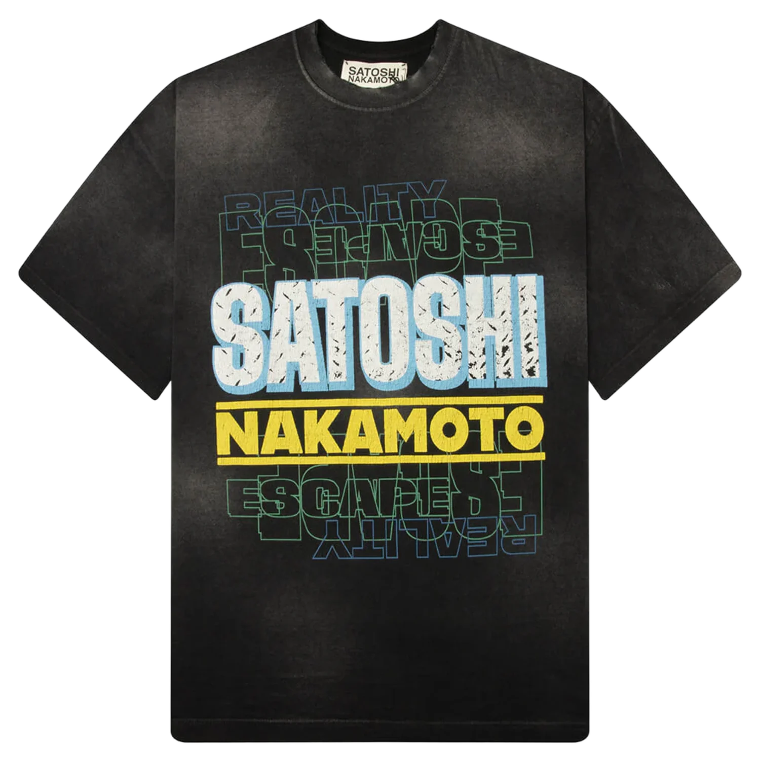 Satoshi Nakamoto Escape Reality T-Shirt Washed Black