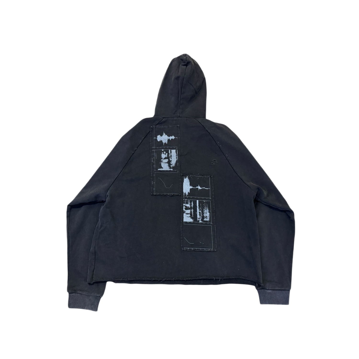 Richill Melancholy Churchhill Pinned Open-Collar Hoodie Black