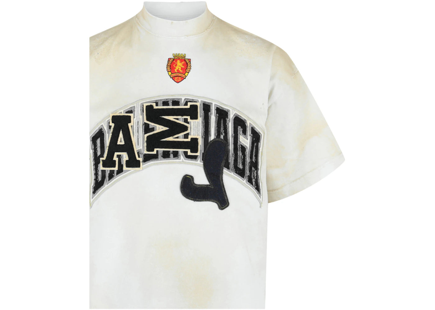 Balenciaga Oversized Embroidered Skater T shirt Dirty White
