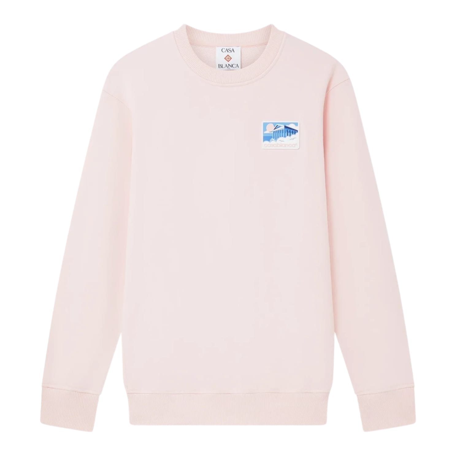 Casablanca Greek Temple Patch Classic Crewneck Baby Pink