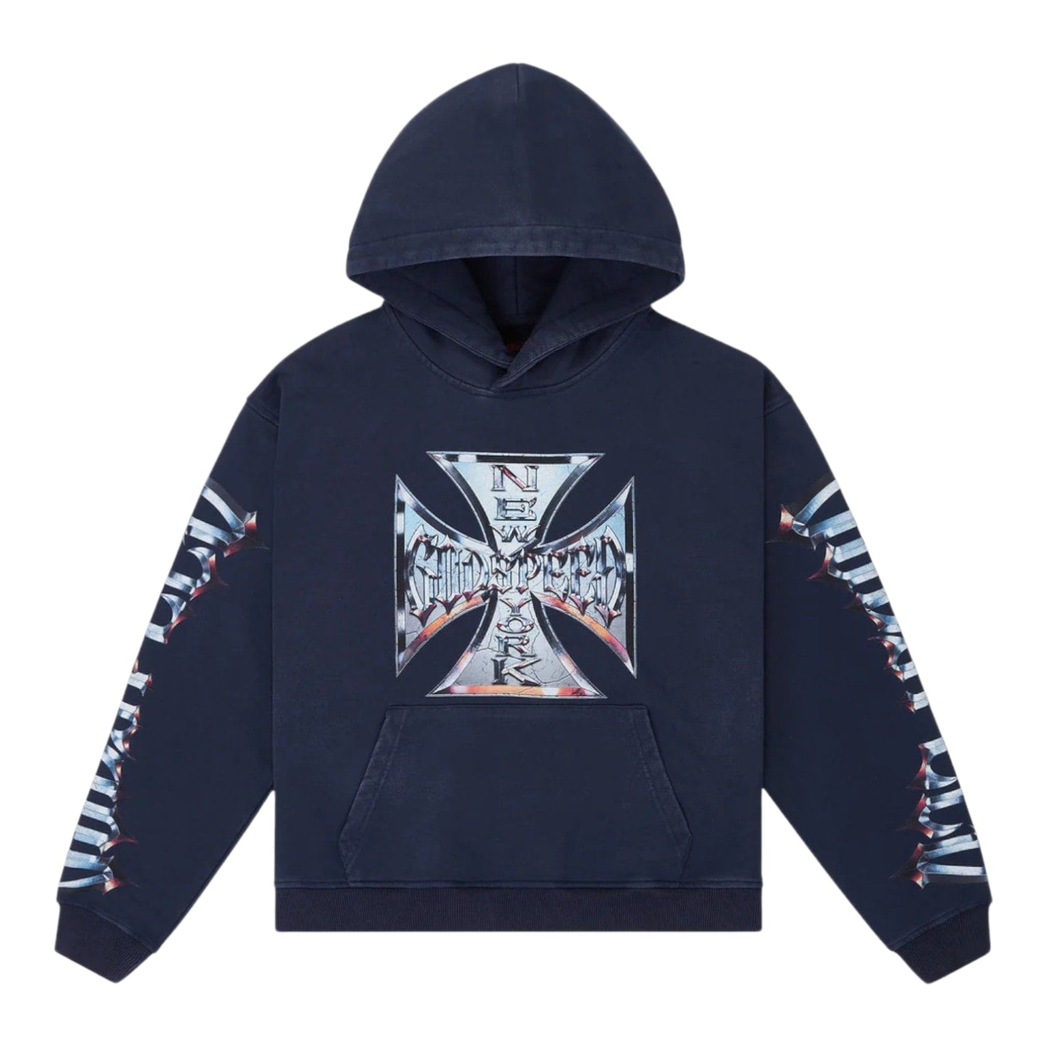 Godspeed Chrome Motto Hoodie Navy Wash