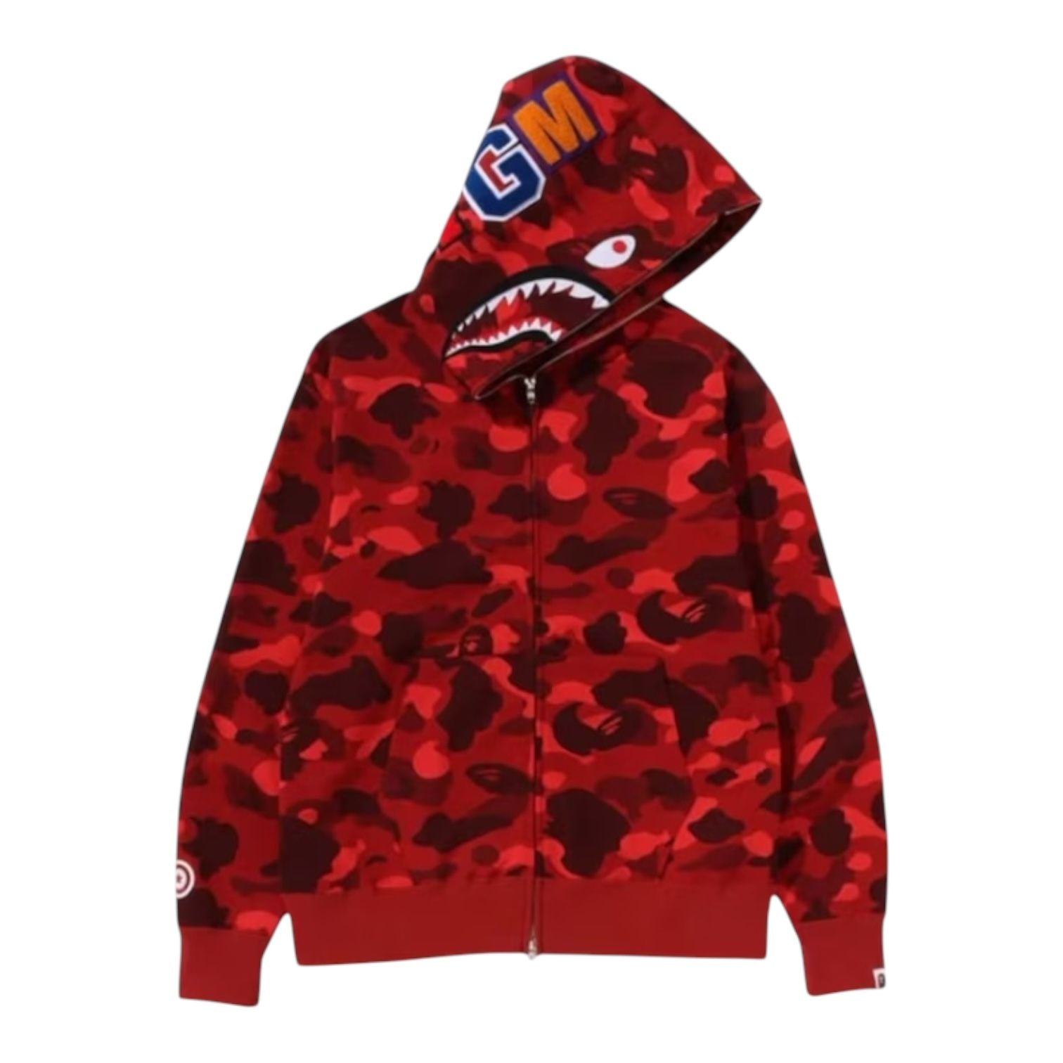 BAPE Color Camo Shark Full Zip Hoodie (FW24) Red