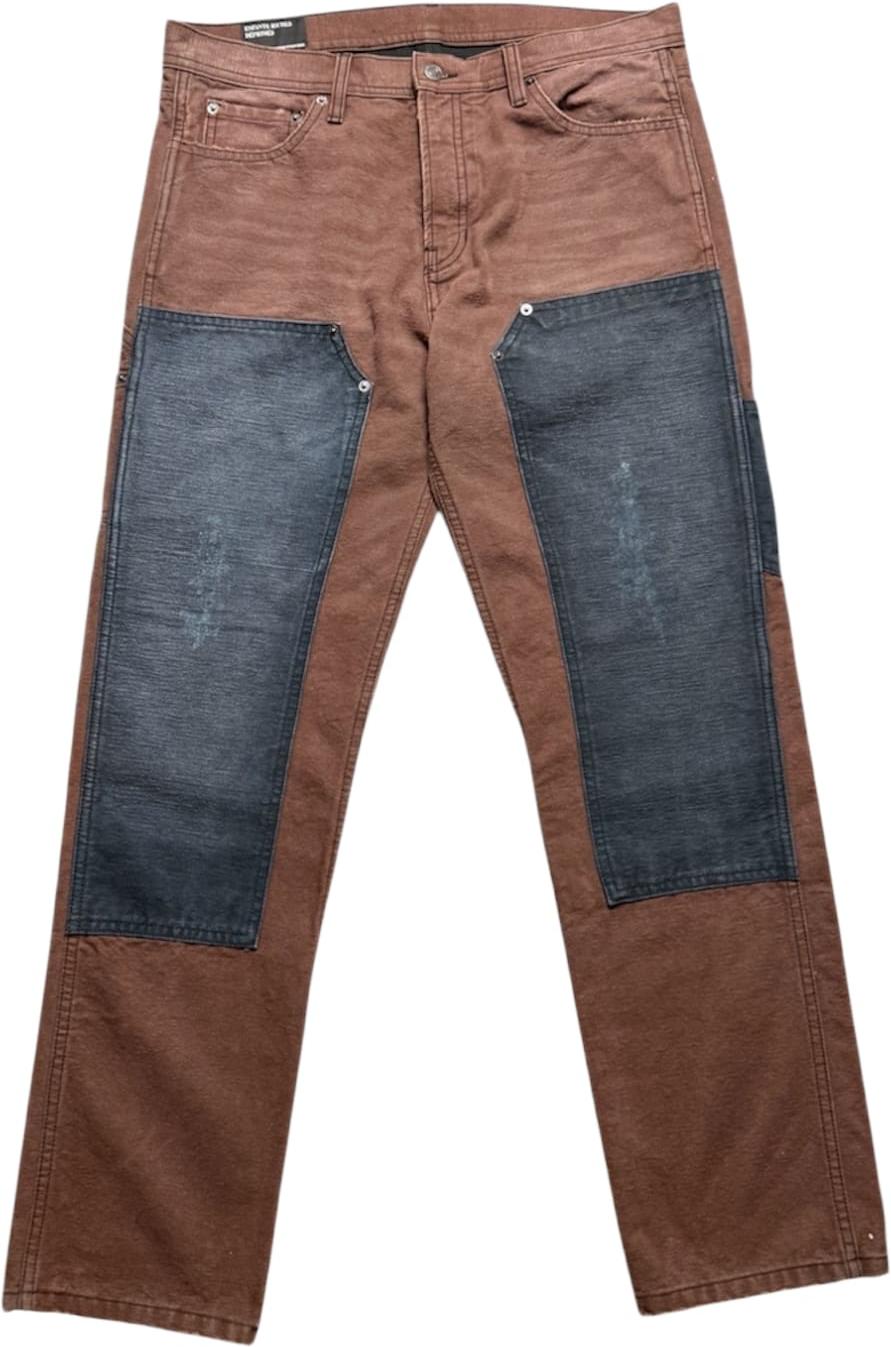Enfant Riches Deprimes Slim Fit Distressed Panelled Jeans Brown