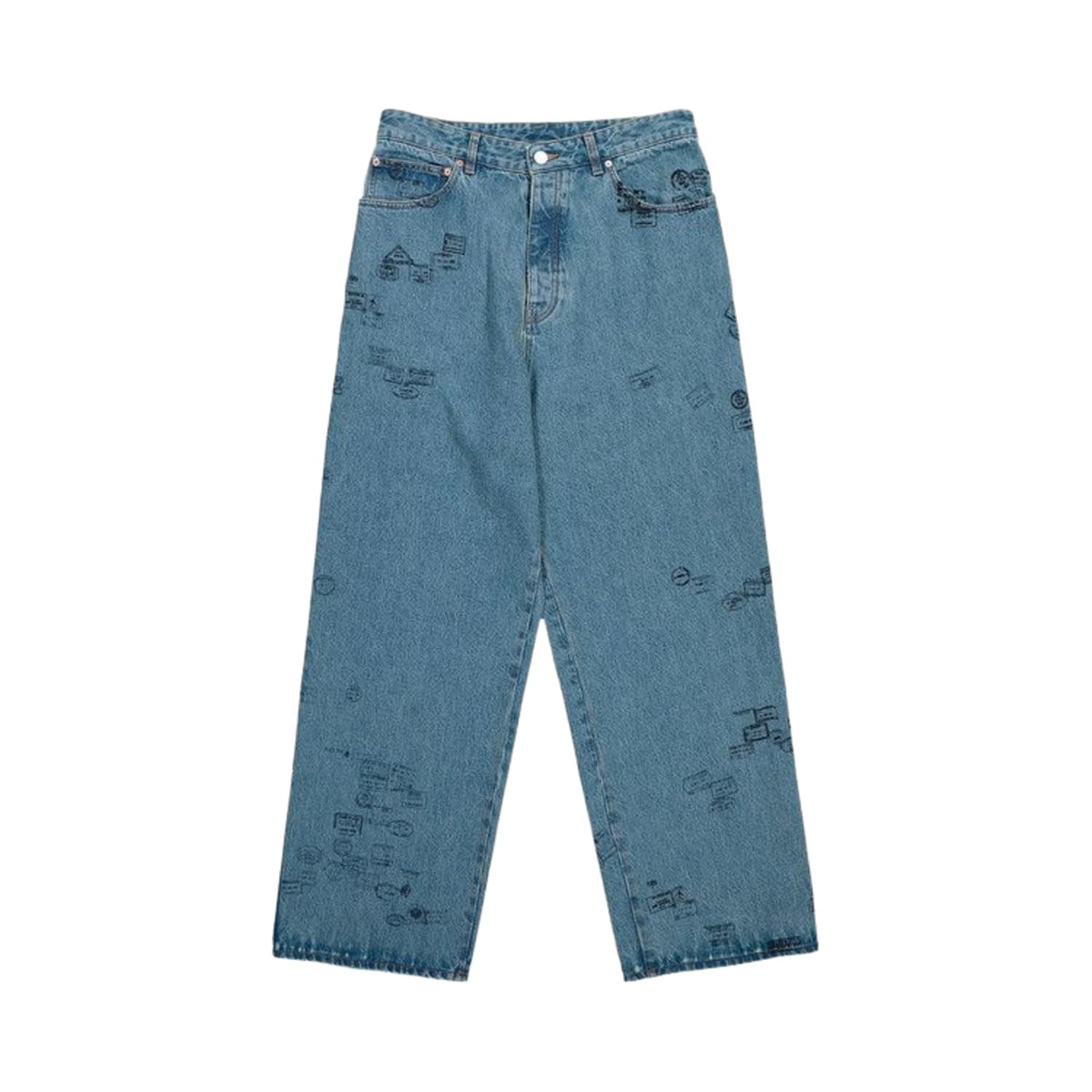 Vetements Passport Stamps Jeans 'Blue'