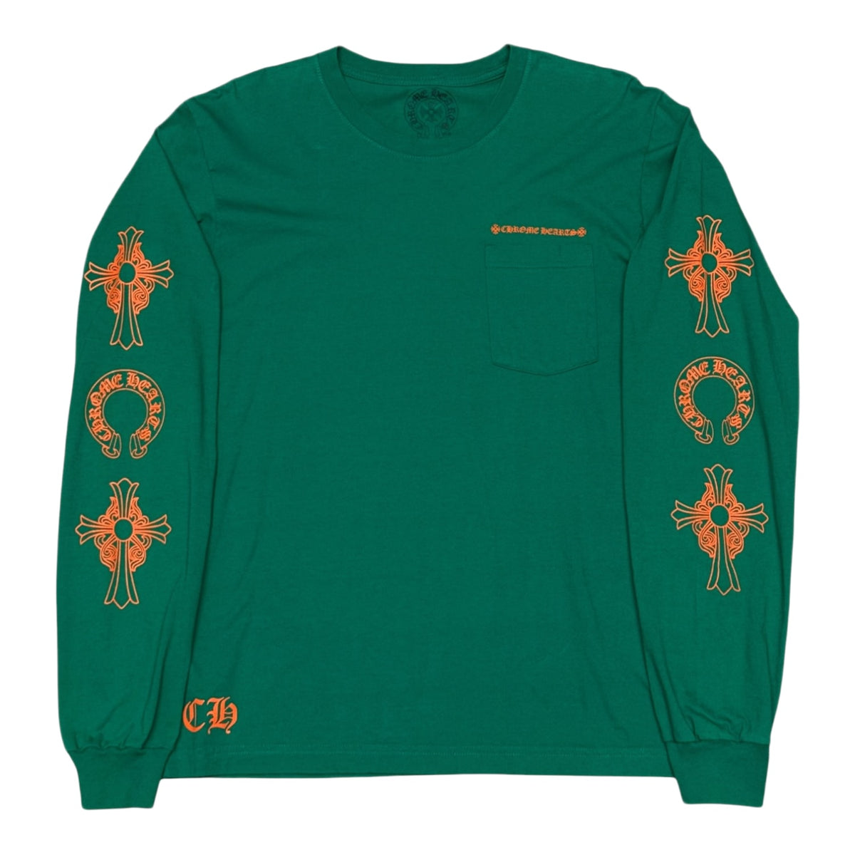 Chrome Hearts Horseshoe L/S T-shirt Green/Orange