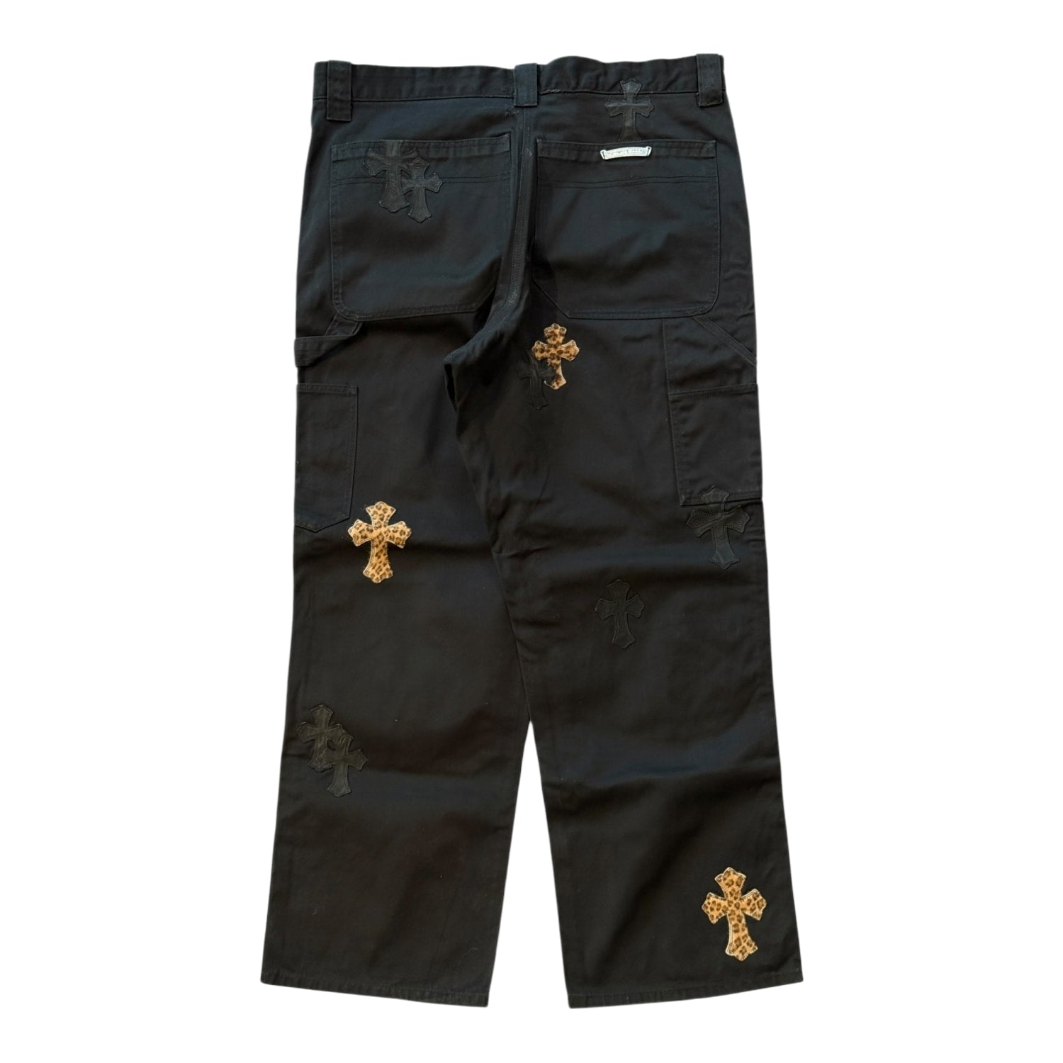 Chrome Hearts Cheetah Cross Patch Double Knee Carpenter Pants