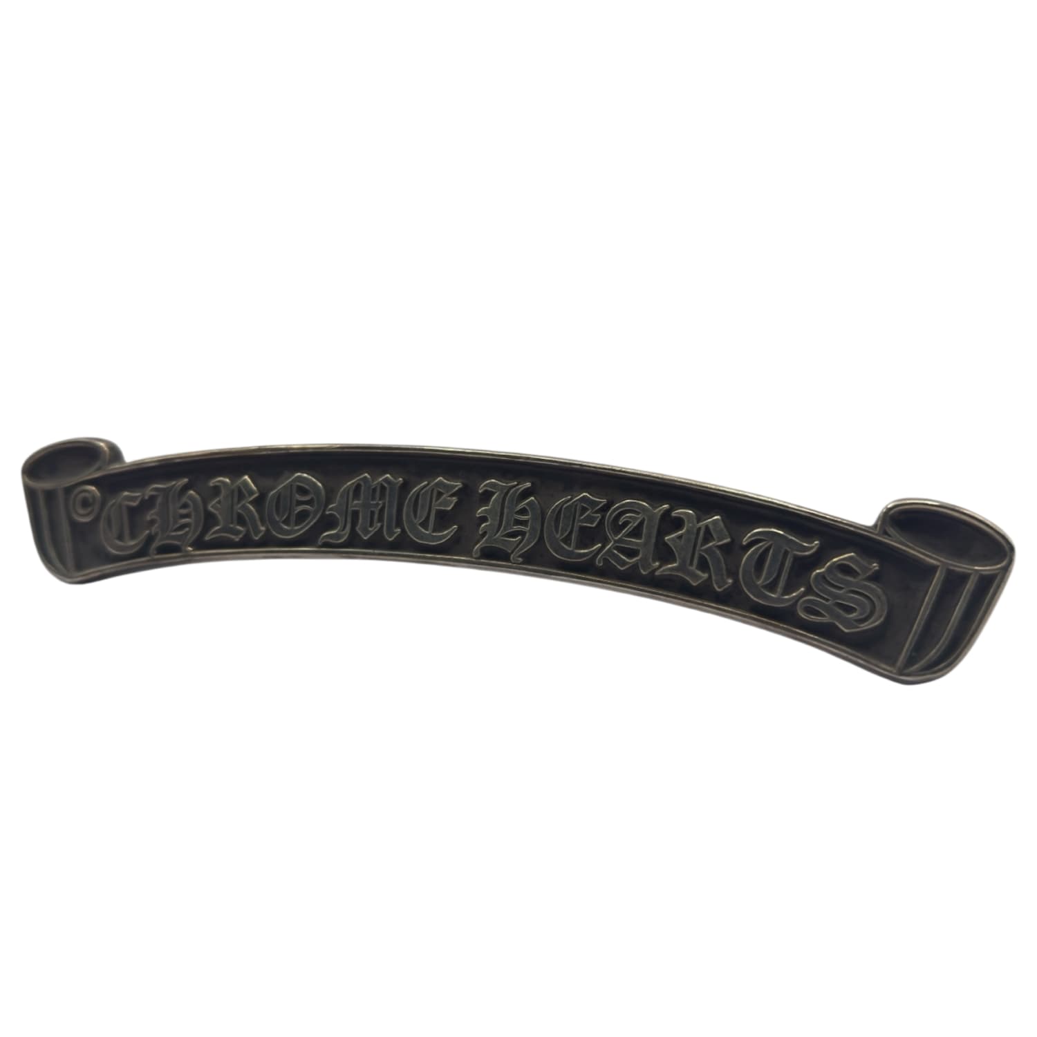 Chrome Hearts Silver Scroll Logo Plaque