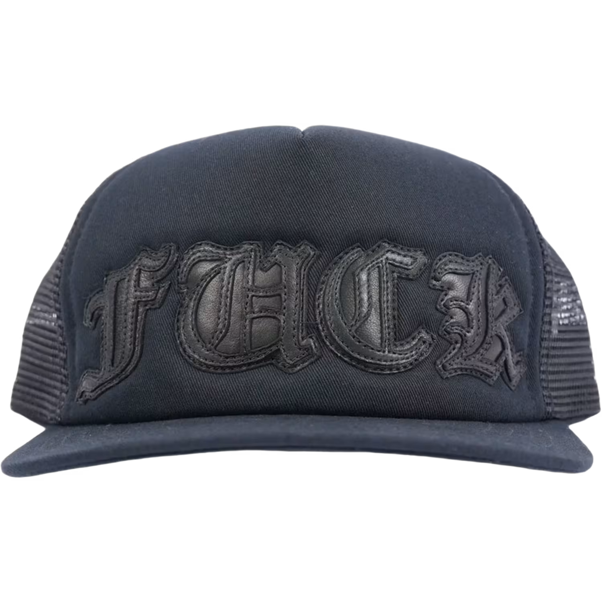 Chrome Hearts FUCK Leather Patch Trucker Hat