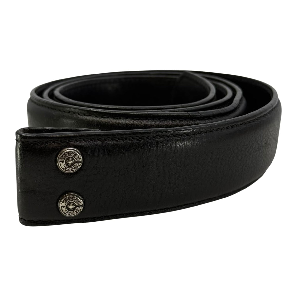 Chrome Hearts Black Leather Belt Strap - Size 38