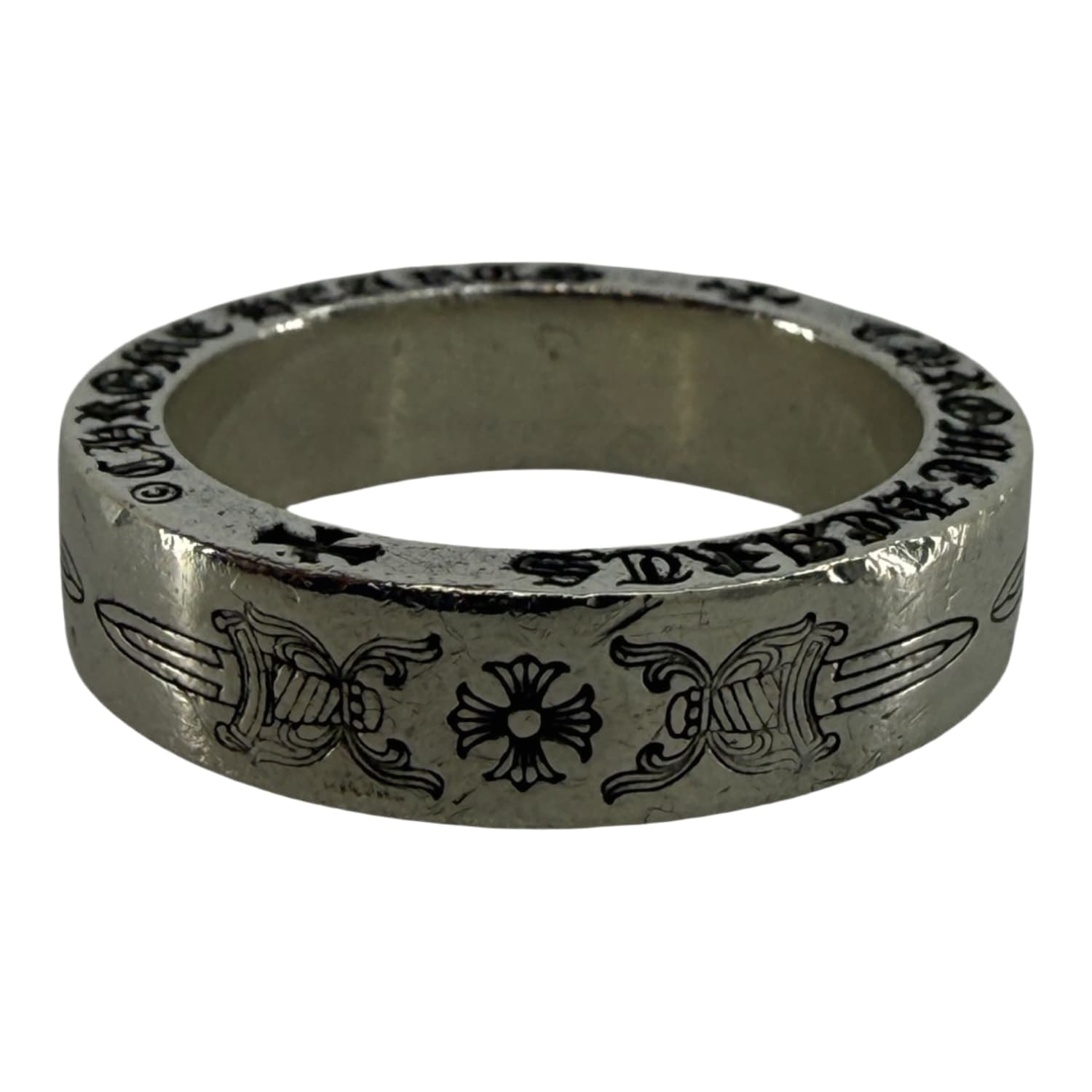 Chrome Hearts Silver Dagger Spacer Ring - US Size 9