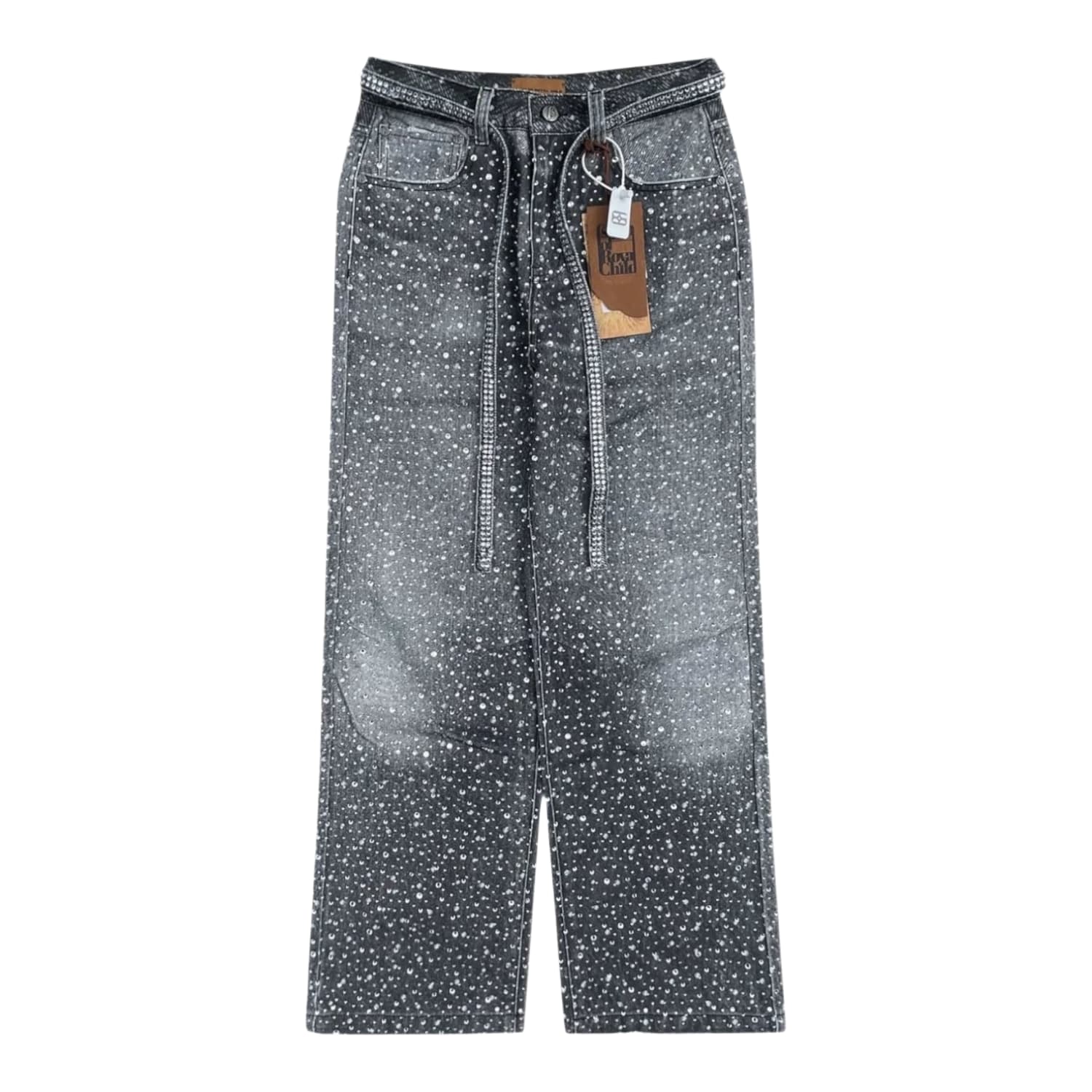 Birth Of Royal Child Diamond Denim Jeans Black