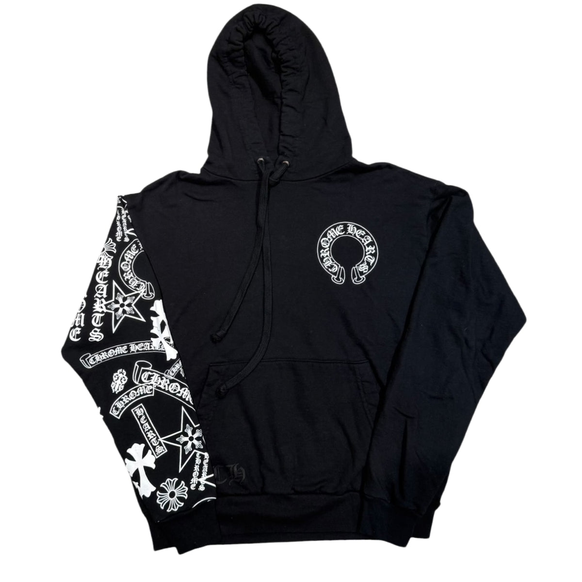 Chrome Hearts Stencil Sleeve Graphic Hoodie Black