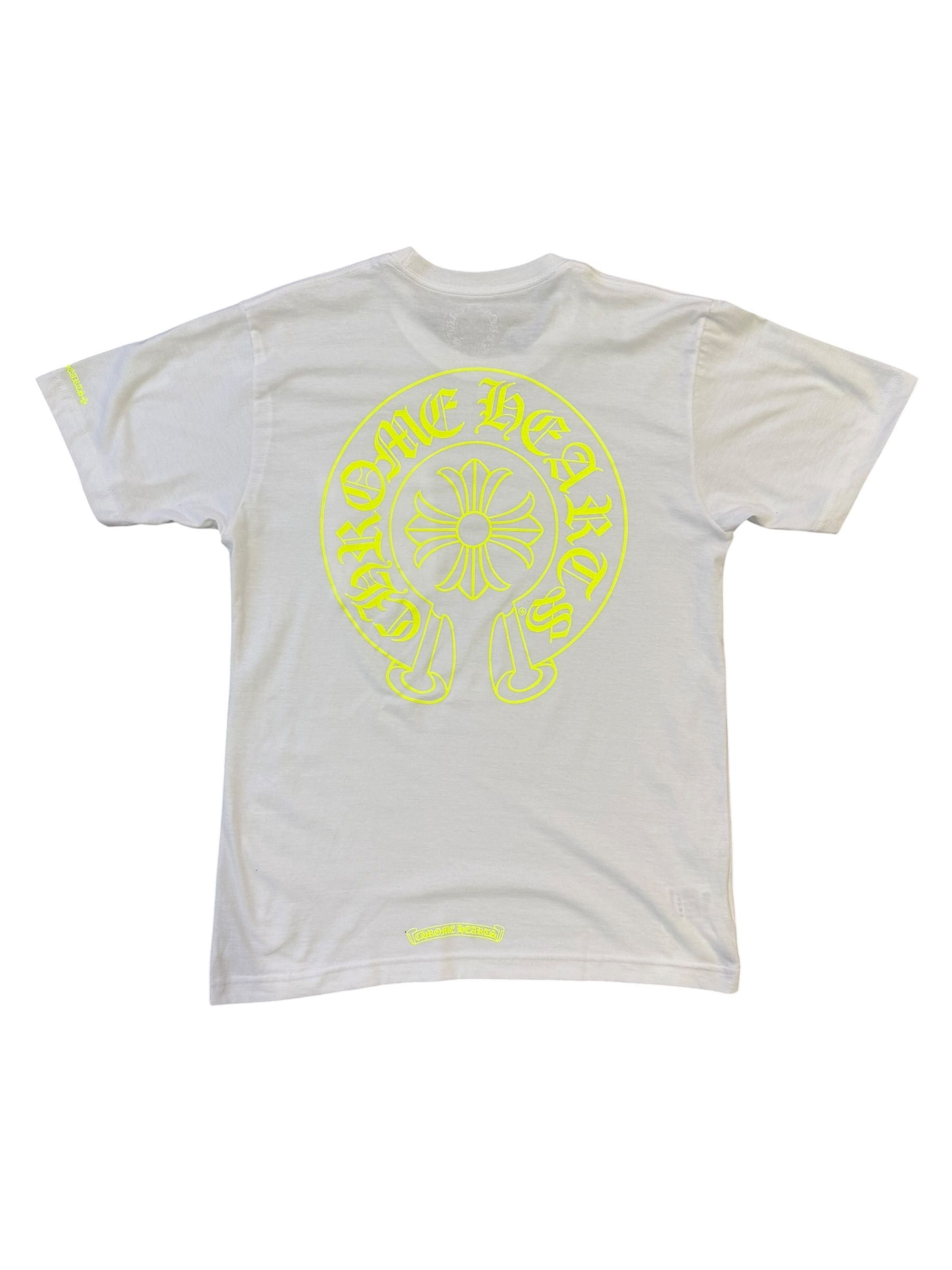 Chrome Hearts Fluorescent Green Horseshoe T-Shirt White