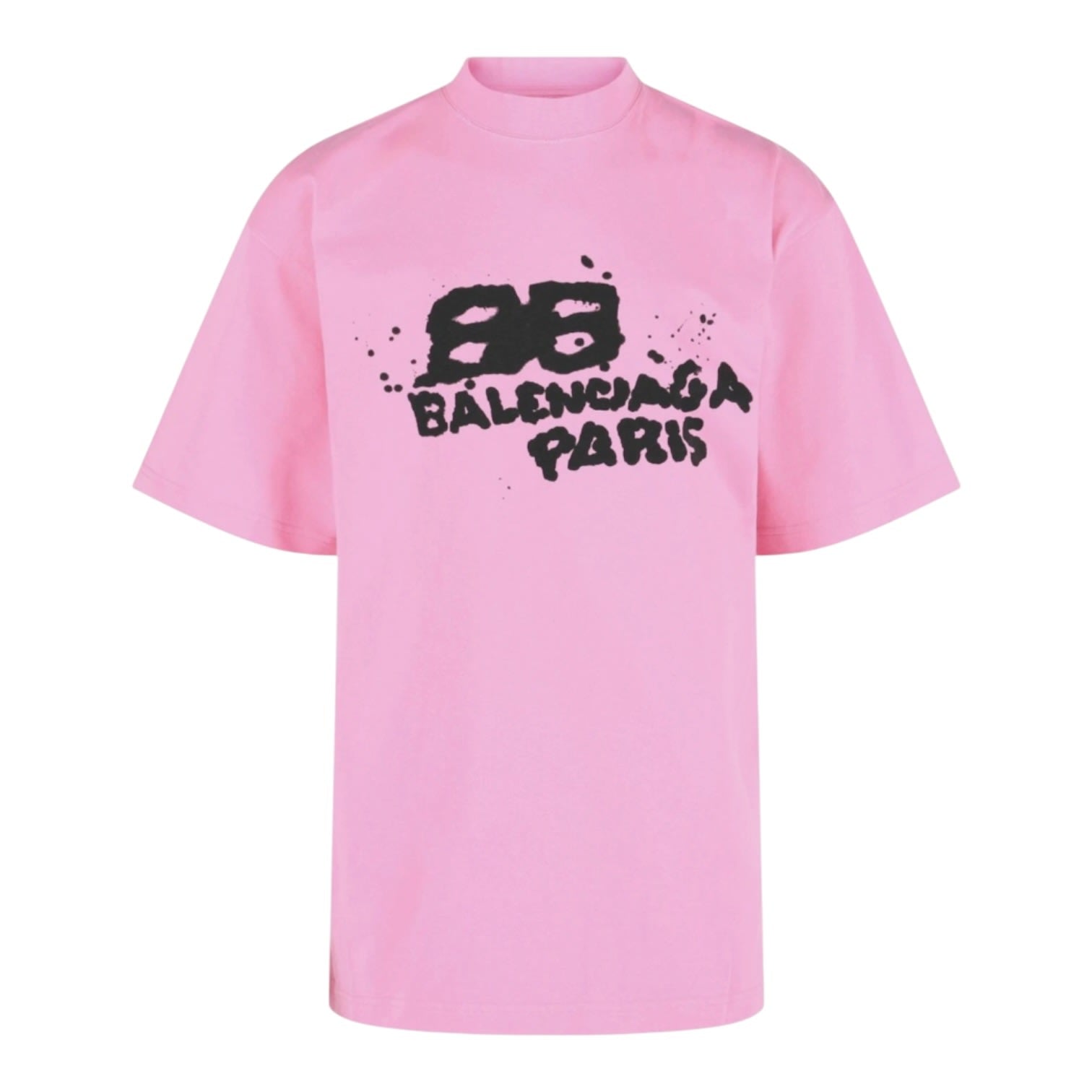 Balenciaga Hand Drawn BB Icon T-Shirt Pink/Black