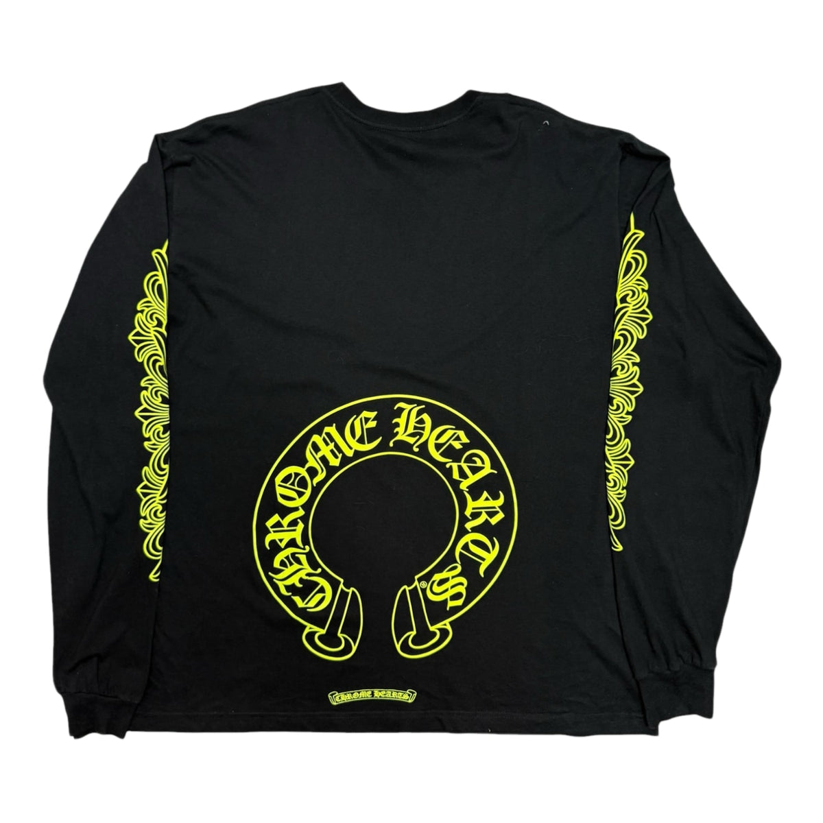 Chrome Hearts Neon Green Horseshoe Floral L/S T-Shirt