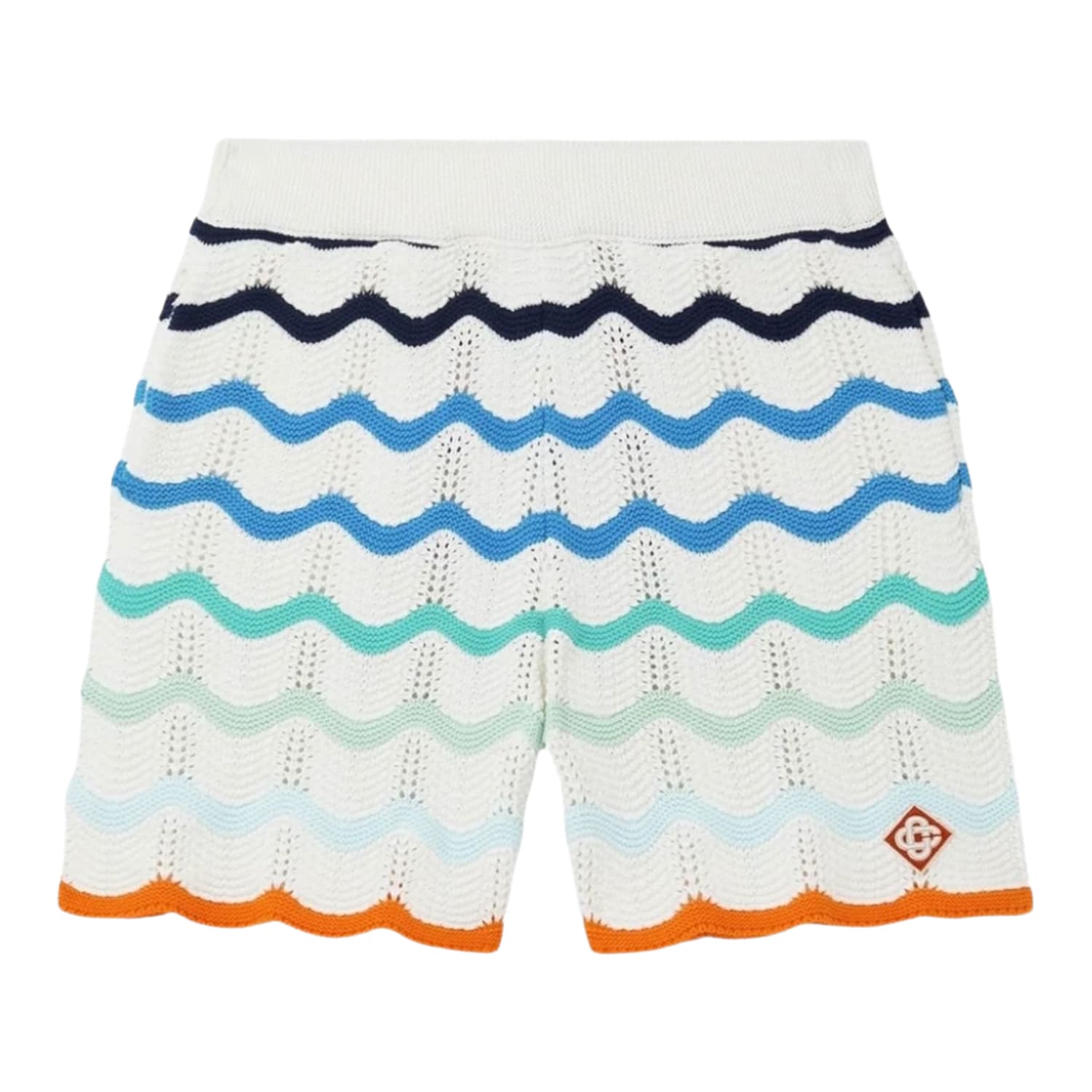 Casablanca Knit Gradient Orange Wave Texture Shorts