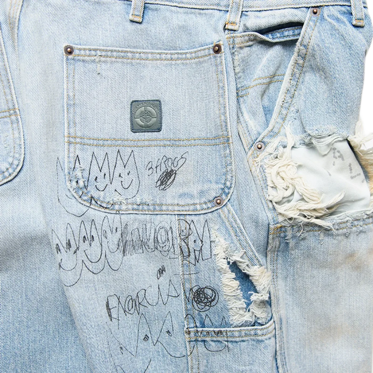 Paly Hollywood Busted Double Knee Jean 'Denim'