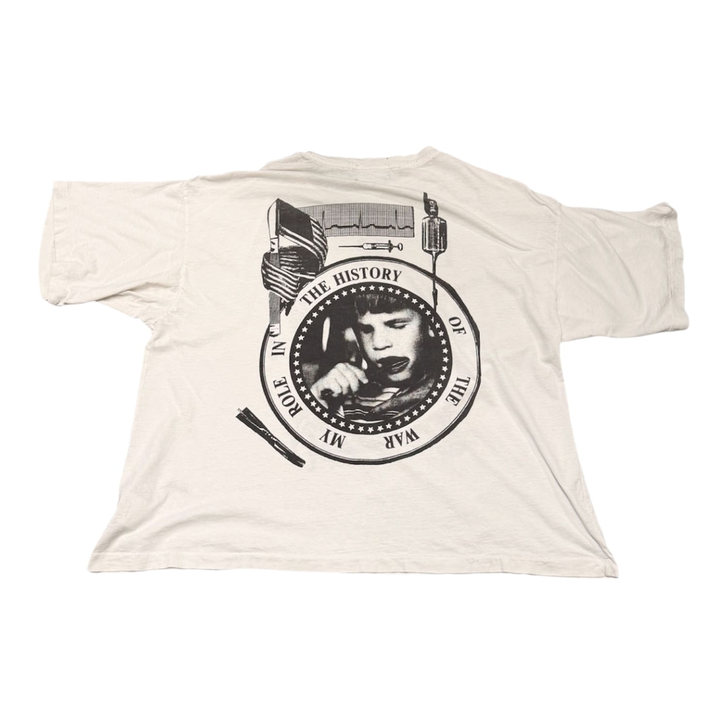 Enfants Riches Déprimés My Role In The War T-Shirt Faded White