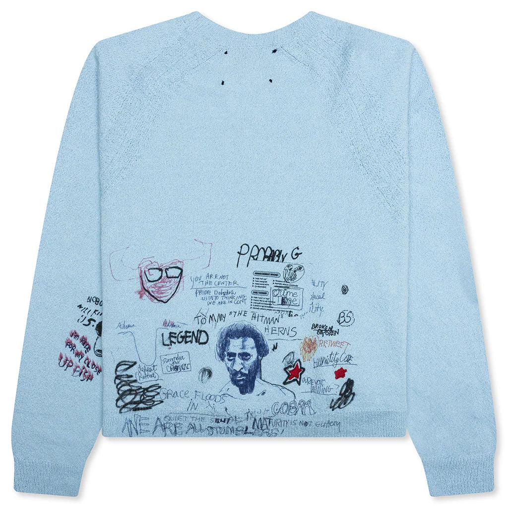 Paly Hollywood Booze Crooze Knit Sweater Baby Blue