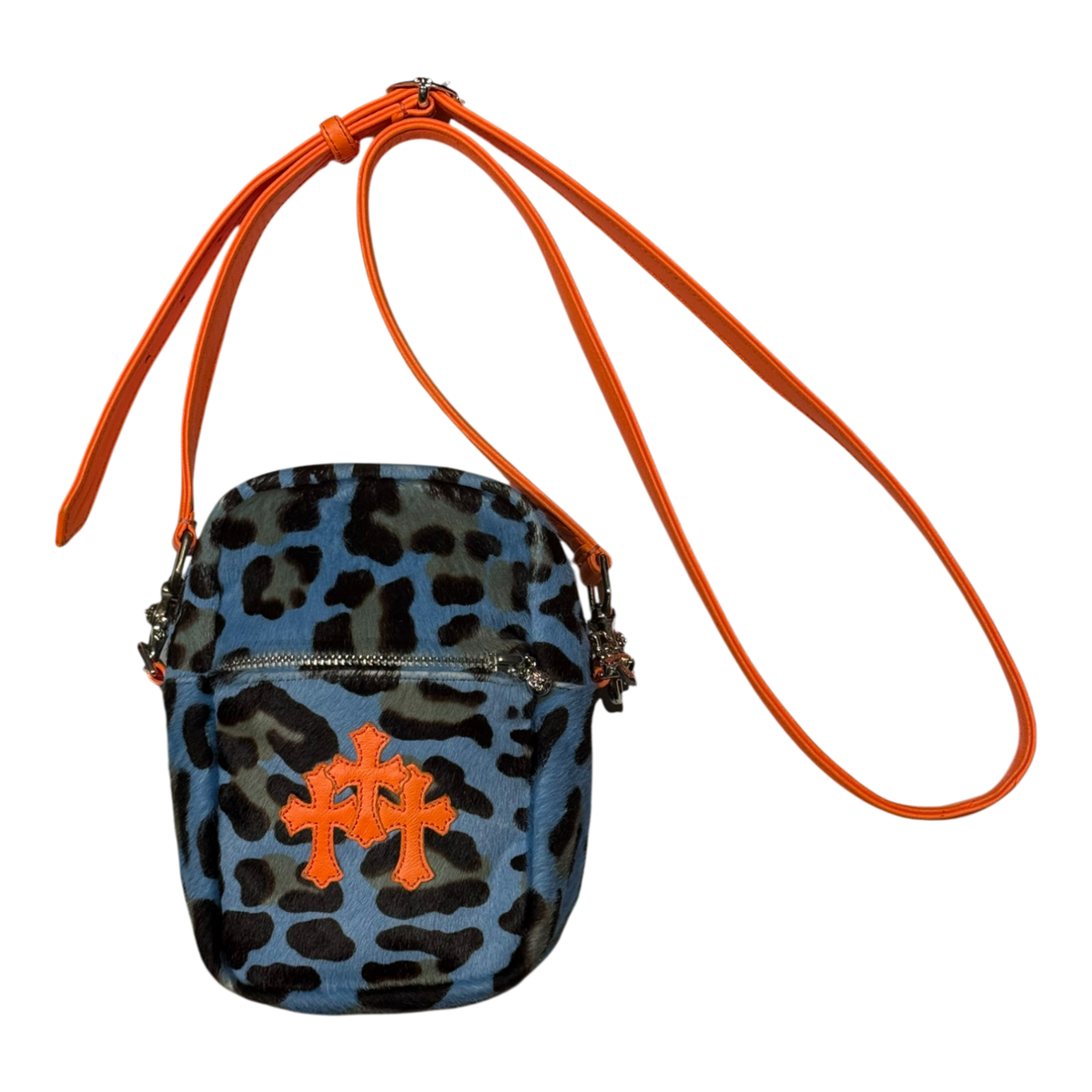 Chrome Hearts St. Barths Exclusive Blue Cheetah Taka Bag