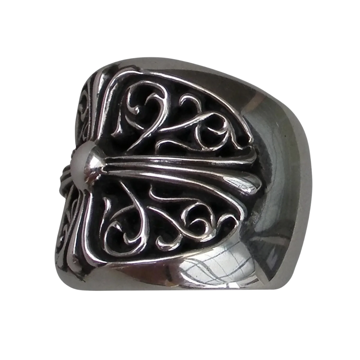 Chrome Hearts Silver Classic Oval Ring - US Size 10.5
