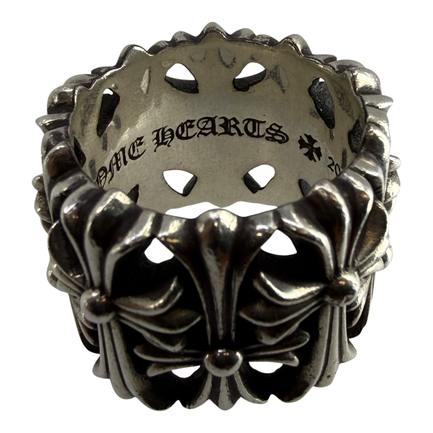 Chrome Hearts Silver Cemetery Cross Ring - US Size 12